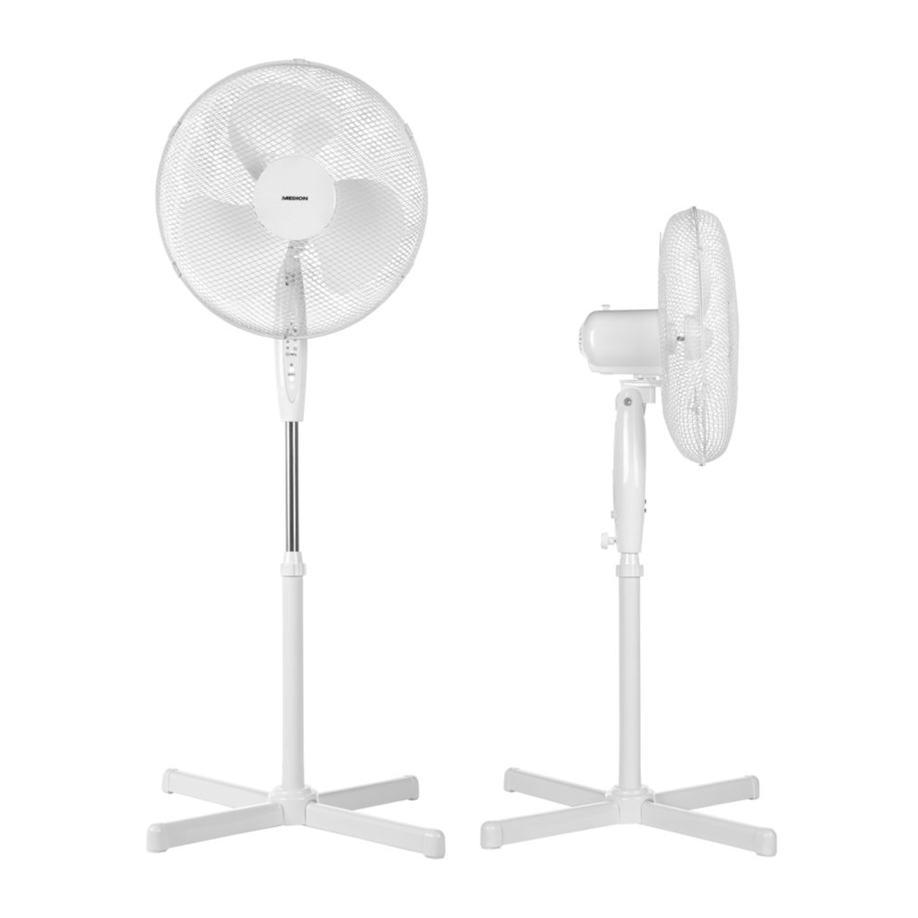 MEDION® Standventilator mit Fernbedienung MD 18795, 3 Geschwindigkeitsstufen, verstellbarer Höhe, Schwenkfunktion, Timer-Funktion