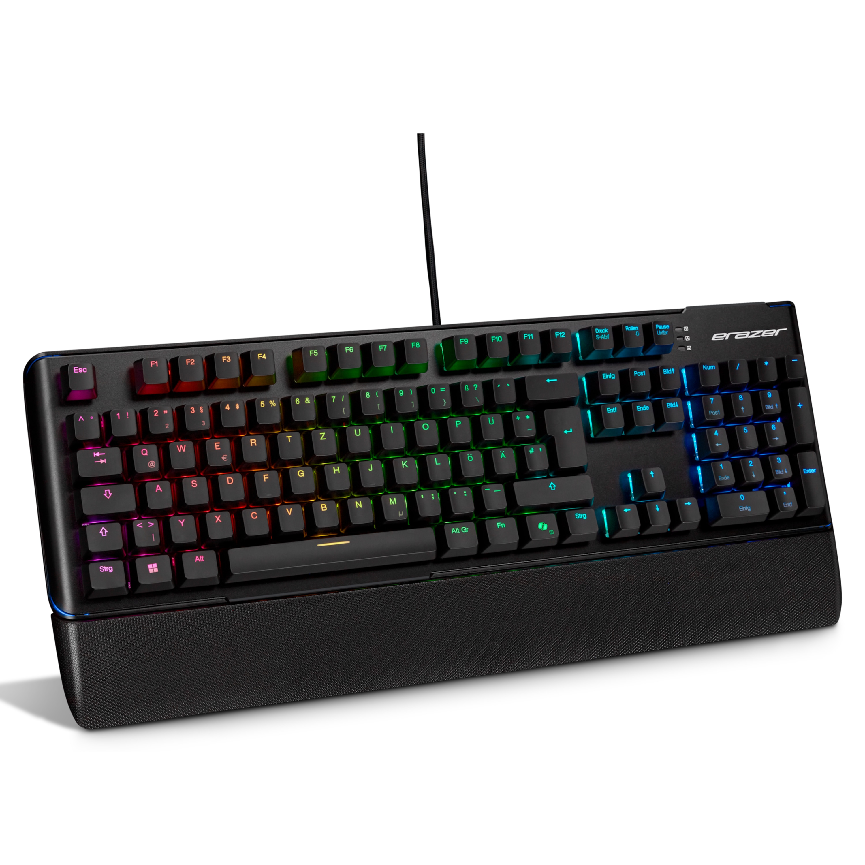 MEDION® ERAZER Supporter X20 mechanische Gaming Tastatur, extrem langlebige CHERRY MX RGB Red Switches, austauschbare Schalter und Tastenkappen, 100% Anti-Ghosting, RGB-Hintergrundbeleuchtung, hochwertige Oberfläche