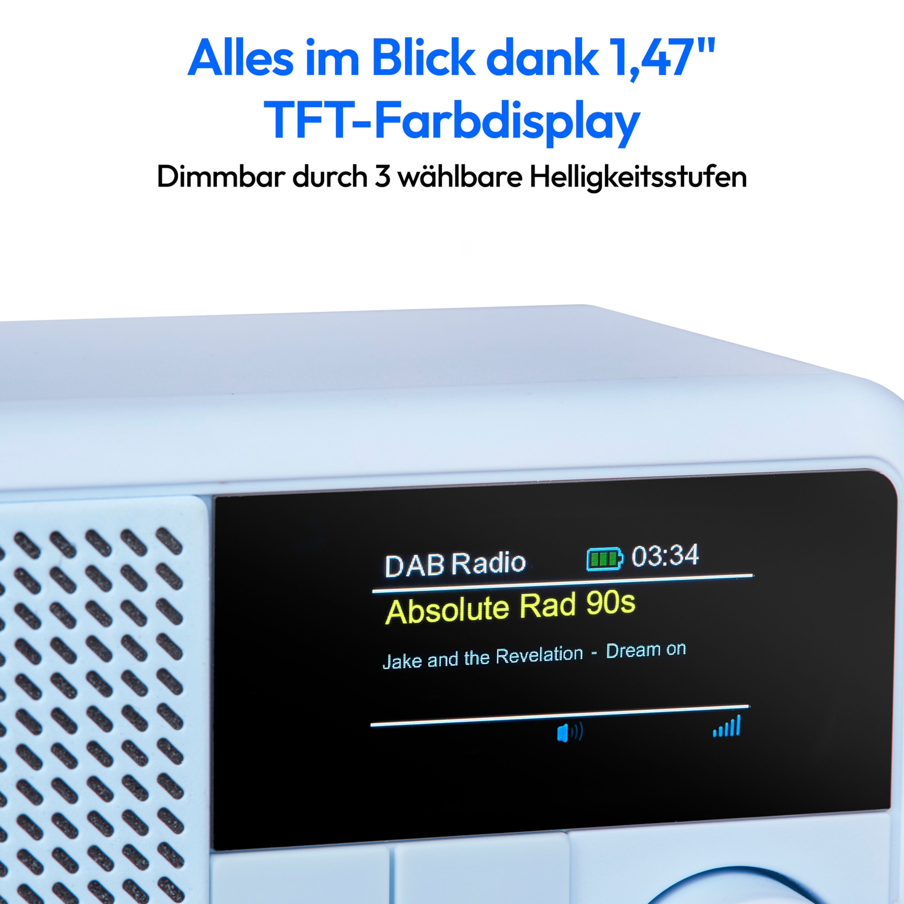 MEDION® LIFE® S66822 Tragbares DAB+ Radio, Farb-TFT Display 3,73 cm (1,47''), DAB+/UKW-Radio (je 40 Senderspeicher), Bluetooth® 5.3, integrierter Akku, extra kompakt, 2 W RMS