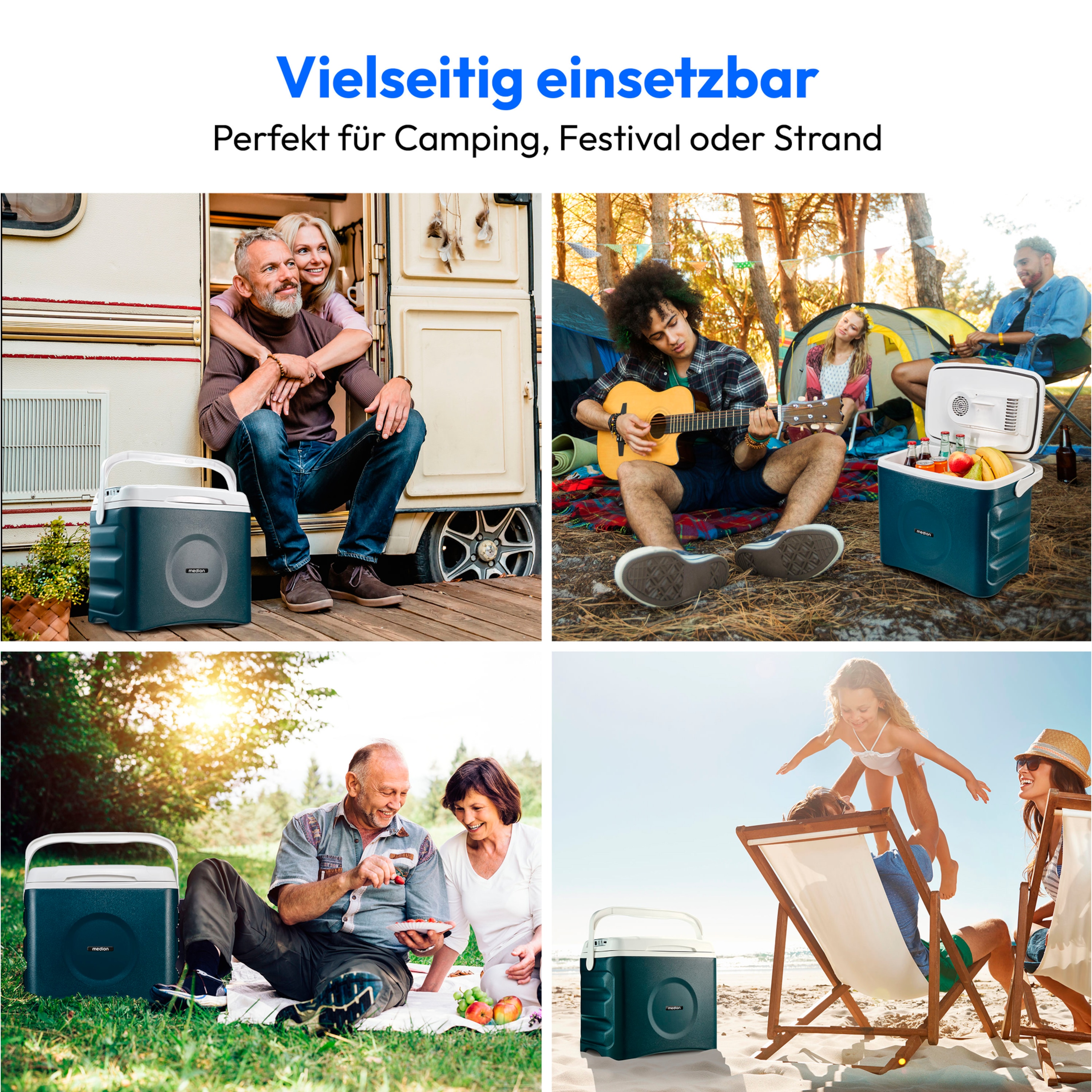 MEDION® LIFE® Thermoelektrische Kühlbox MD 10735, Kühl- und Warmhaltefunktion, 25 L Kapazität, 12V-, 230V- und USB-Anschlüsse zur Stromversorgung