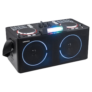 medion life x61420 partylautsprecher mit dj controller 2 lc displays mit 8 multifunktionellen beleuchtete performance pads pro deck led lichteffekte einfach zu transportieren 2 x 20 w rms medion online shop