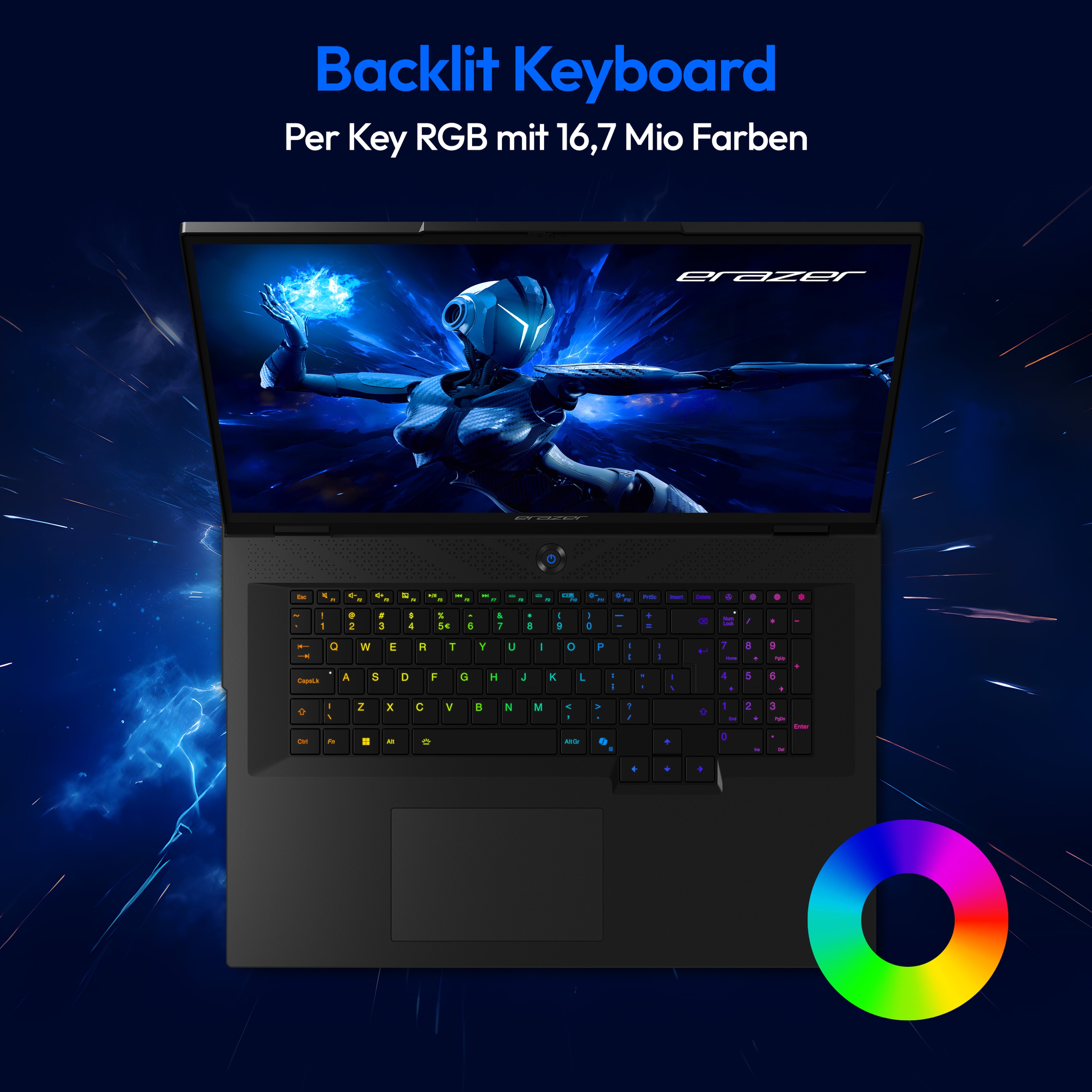 MEDION® ERAZER Beast 18 X1 High-End Gaming Laptop, Intel® Core™ Ultra 9 Prozessor 275HX, Windows 11 Home, 45,7 cm (18”) QHD+ Display 100% sRGB mit 240 Hz, RTX 5090, 4 TB PCIe SSD, 64 GB RAM