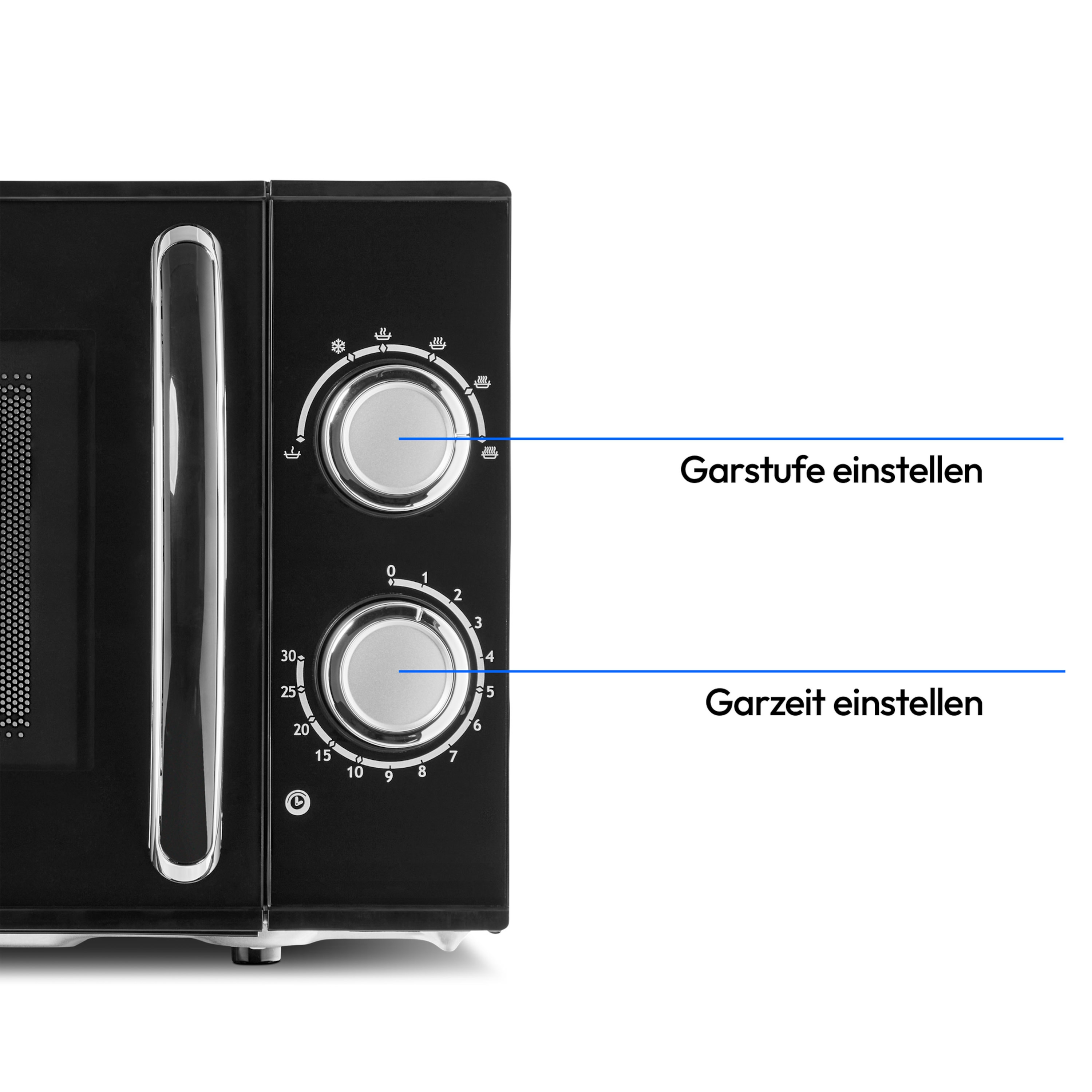 MEDION® LIFE® Mikrowelle MD 15644, 700 Watt Leistung, 17 L Kapazität, 6 Leistungsstufen, Auftaufunktion