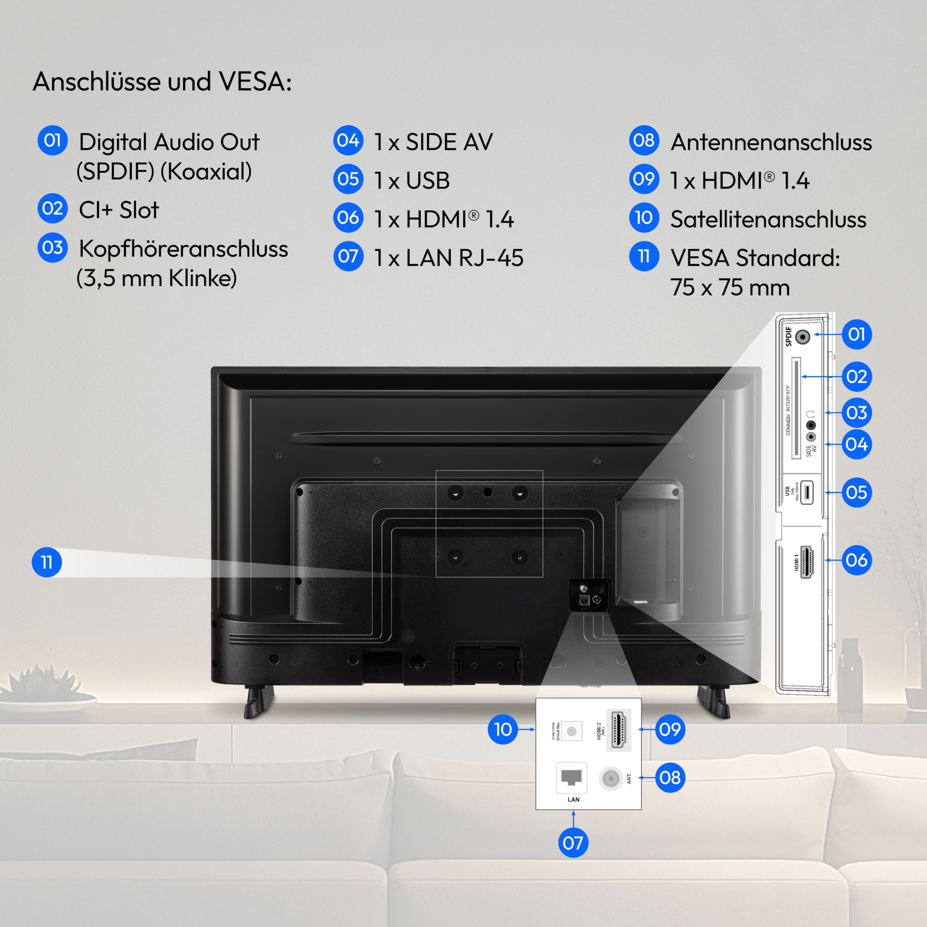 MEDION® LIFE MD824100 Android TV, 59,8 cm (24''), HD Display, HDR, PVR ready, Bluetooth®, Netflix, Amazon Prime Video, Micro Dimming