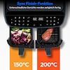 MEDION® LIFE® P20 XXL Twin Doppelzonen-Heißluftfritteuse MD 11760 matt grau, 100 Rezepte in der Life+ App, 2 separate Garzonen, 9 Automatikprogramme, 8,7 L Gesamt-Nutzinhalt, 2.600 Watt, Temperatur einstellbar bis 200 °C