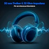 MEDION® Over Ear-Kopfhörer LIFE HX-1 Pro blau, bis zu 190 Stunden Akkulaufzeit, Hybrid Active Noise Cancelling, 7 EQ-Presets + 1 App-Preset, Bluetooth® 6.0 wireless technology, IPX4 Spritzwasserschutz
