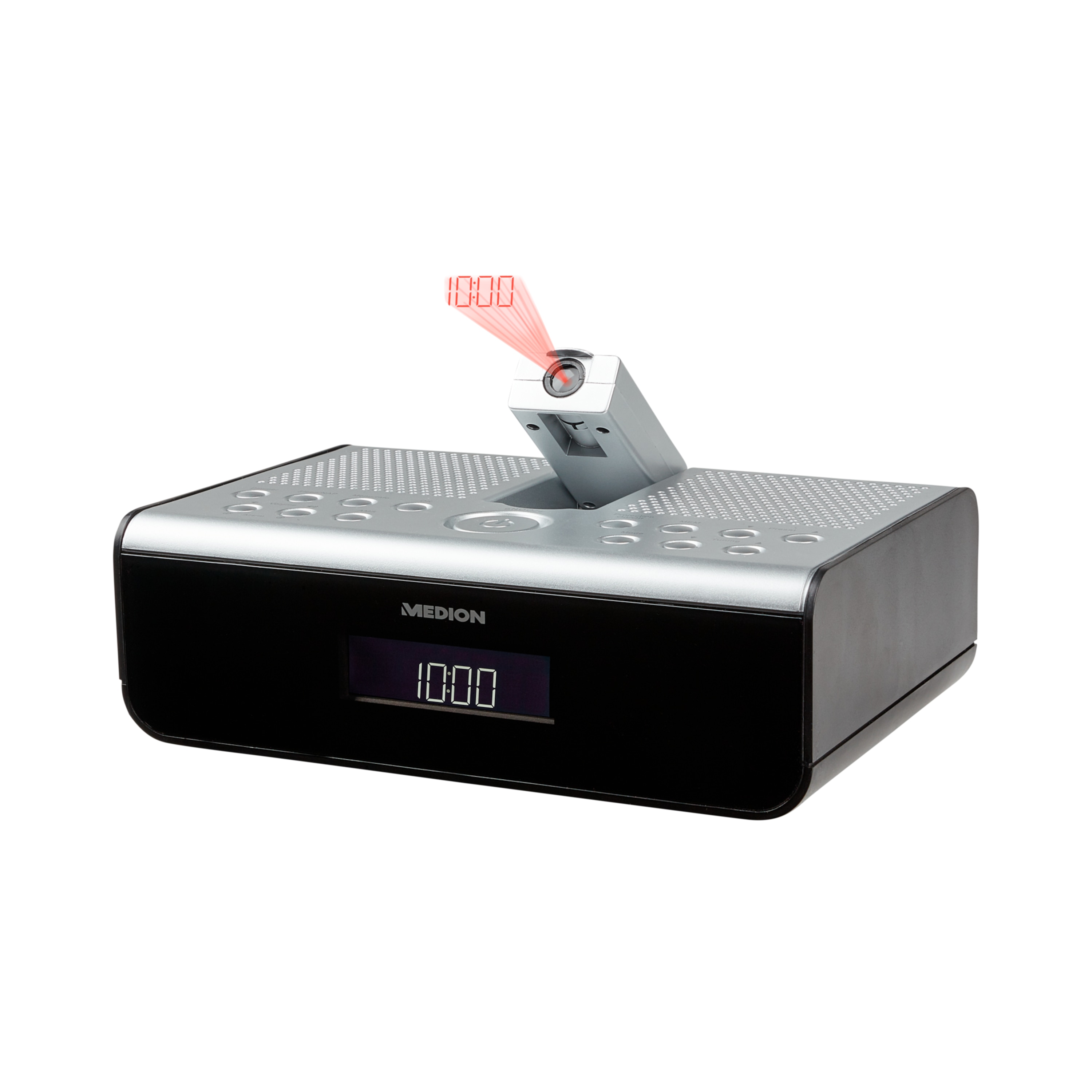 MEDION® LIFE® P66358 DAB+ Uhrenradio mit Uhrzeitprojektion, LCD-Display mit Hintergrundbeleuchtung, DAB+& PLL-UKW Radio, manueller und automatischer Sendersuchlauf