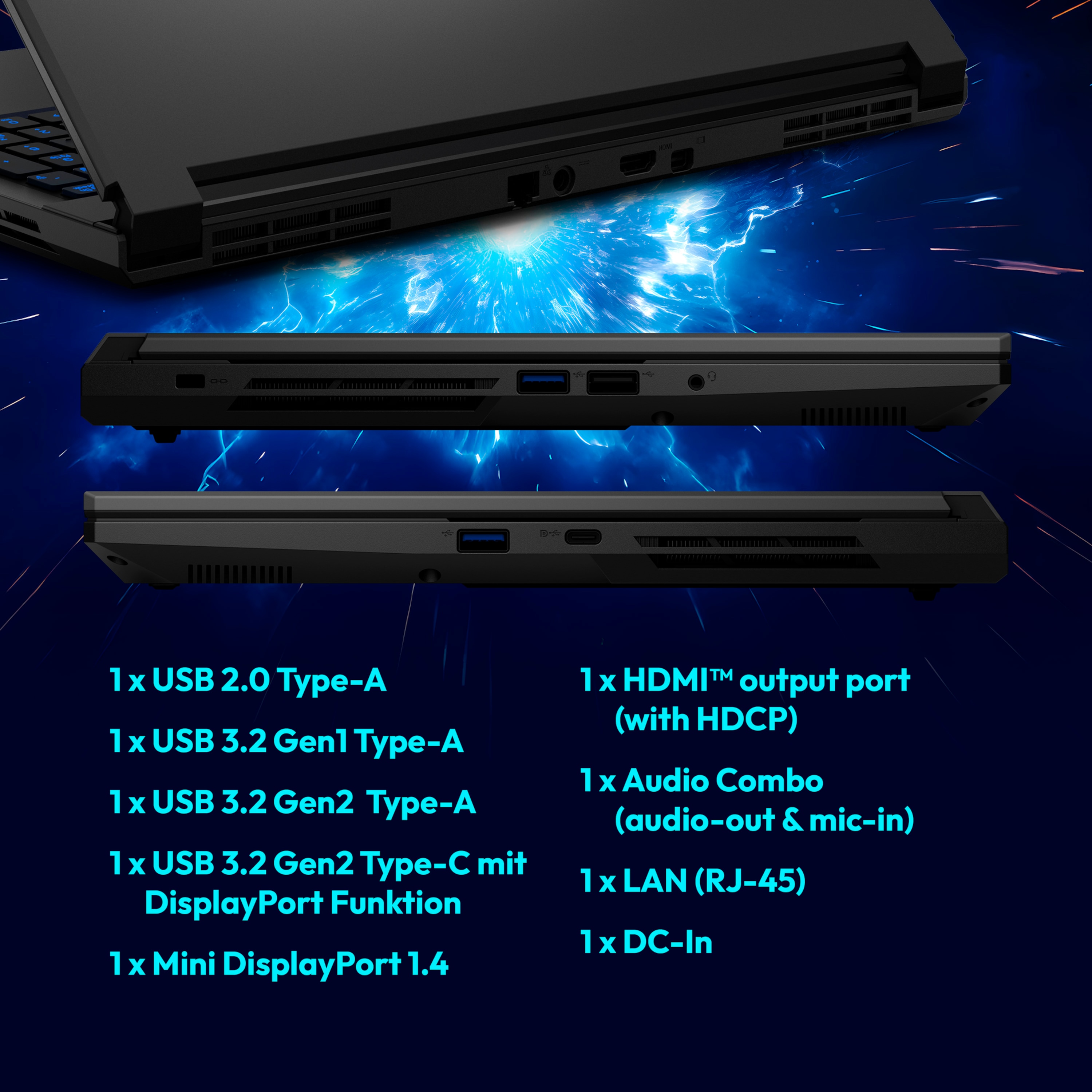 MEDION® ERAZER Scout 17 E1 Core Gaming Laptop, Intel® Core™ 5 210H, Windows 11 Home, 43,9 cm (17,3") FHD Display mit 144 Hz, NVIDIA® GeForce RTX™ 5050, 1 TB SSD, 16 GB RAM