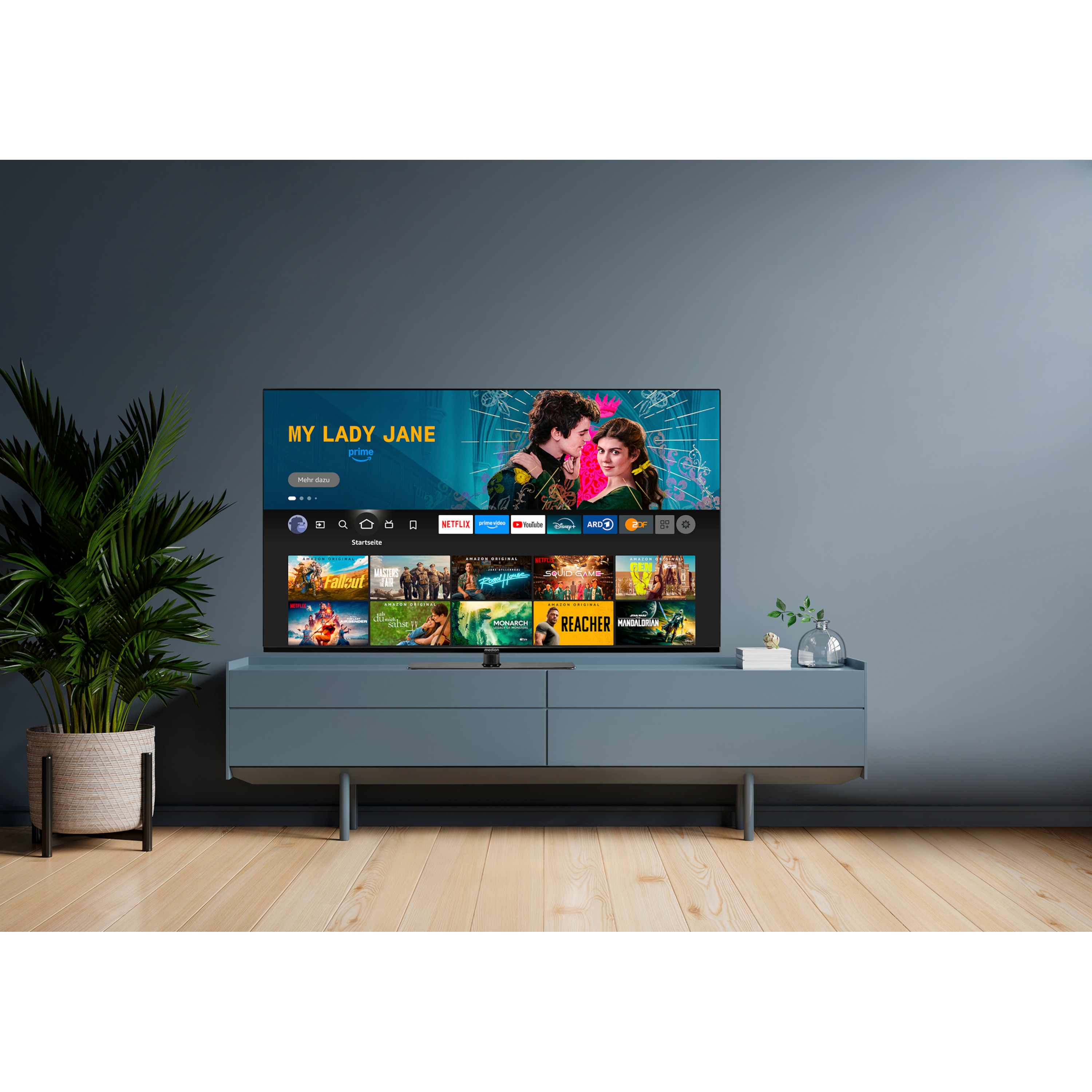 MEDION® LIFE® X14331 (MD 30250) Fire TV, 108 cm (43'') Ultra HD Display, HDR, Dolby Vision®, Micro Dimming, MEMC, Netflix, Amazon Prime Video, Bluetooth®, DTS HD, DTS Virtual X, Dolby Atmos®, HD Triple Tuner, CI+
