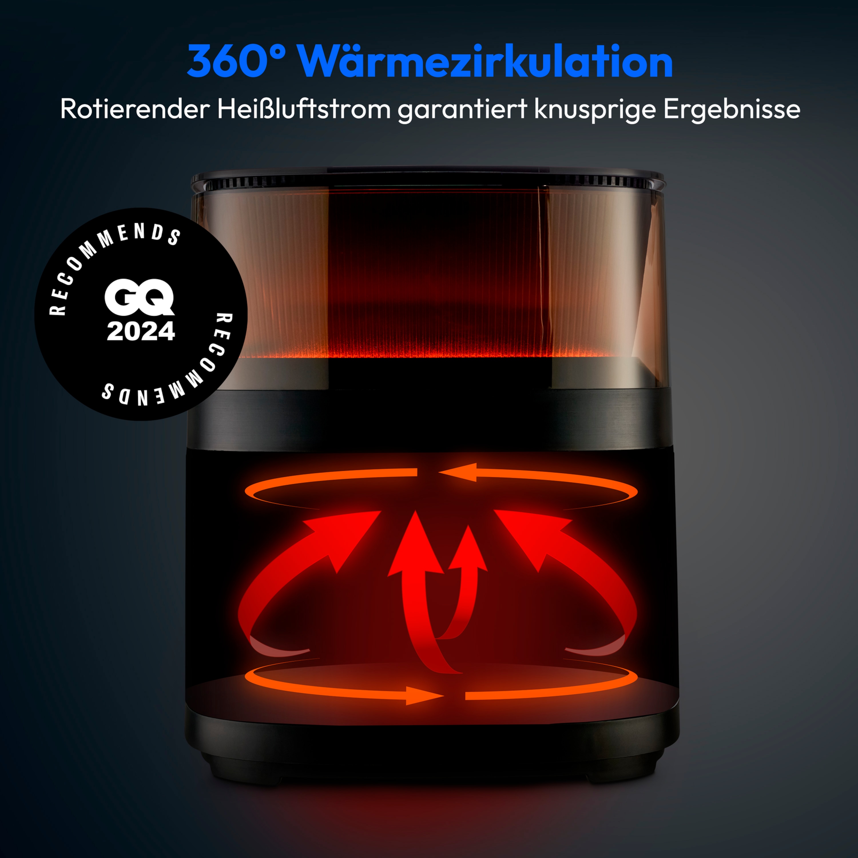 MEDION® LIFE® X10 XL Heißluftfritteuse MD 11780, 100 Rezepte in der Life+ App, innovative Wassersprayfunktion, 10 Automatikprogramme, ca. 5 L Korbvolumen, Temperatur einstellbar bis 230 °C