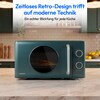 MEDION® LIFE® Retro-Mikrowelle MD 100119, 800 W Leistung, Grillfunktion, 20 L kompakt, 5 Mikrowellenstufen, Auftaufunktion, Timerfunktion, stilvolles Retro-Design