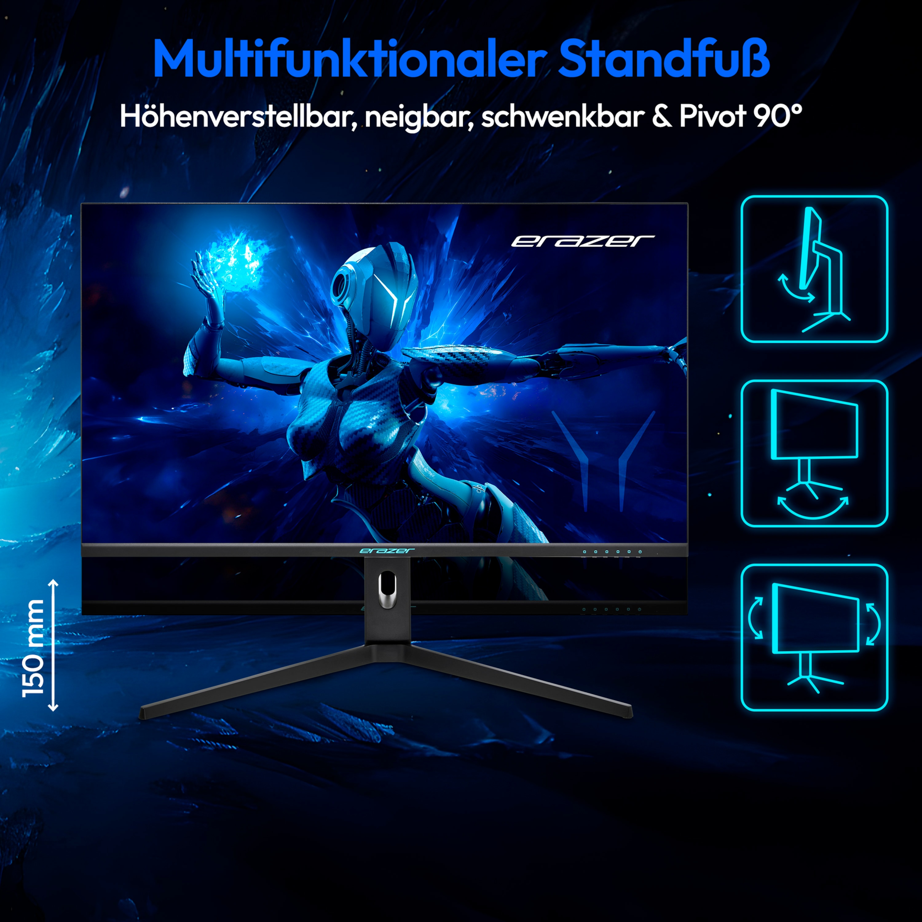 MEDION® ERAZER® Spectator X50 (MD 21732), QHD Monitor, 80 cm (32''), QHD Display, 165Hz, HDR10, HDMI® Anschluss und DisplayPort