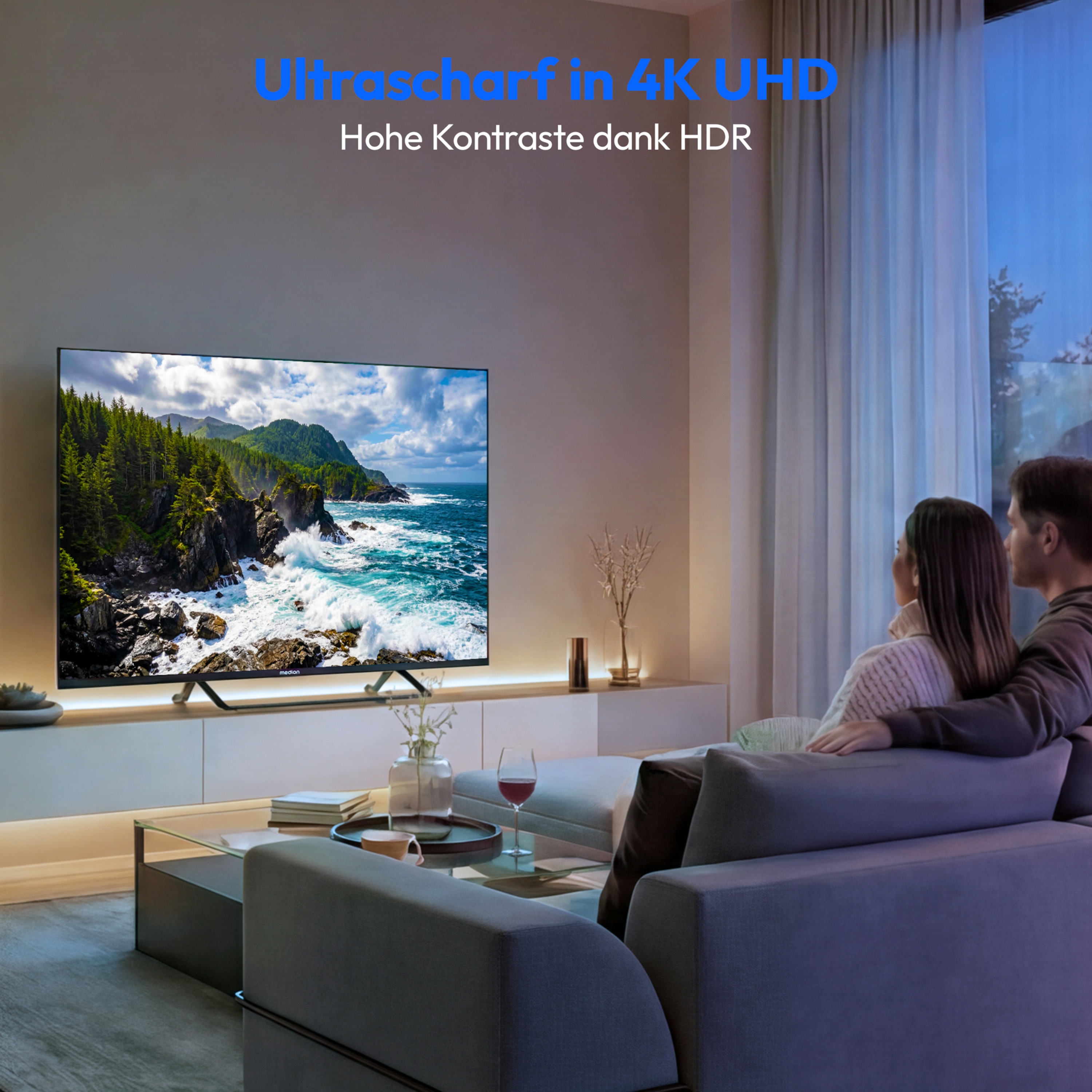 MEDION® LIFE MD 855401 Google TV™ (2026), 138,8 cm (55'') Ultra HD Display, HDR (High Dynamic Range), Dolby Vision®, MEMC, Bluetooth®, PVR ready, Netflix, Prime Video, Disney+, App Store
