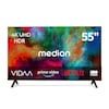MEDION® LIFE MD 855200 Ultra HD LCD Smart-TV (2026), 138,8 cm (55'') Ultra HD Display, HDR, PVR ready, HBO Max, MagentaTV, NETFLIX, Prime Video, Disney+, DAZN, Paramount+ App, VIDAA App Store, Bluetooth®, HD Triple Tuner, CI+ Schnittstelle
