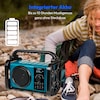 MEDION® LIFE® E66877 Baustellenradio, DAB+/PLL-UKW Radio, Dot Matrix LC-Display, Bluetooth® 5.0, spritzwassergeschützt (IP44), robustes Gehäuse, LED-Arbeitslicht, integrierter Akku, 5 W RMS