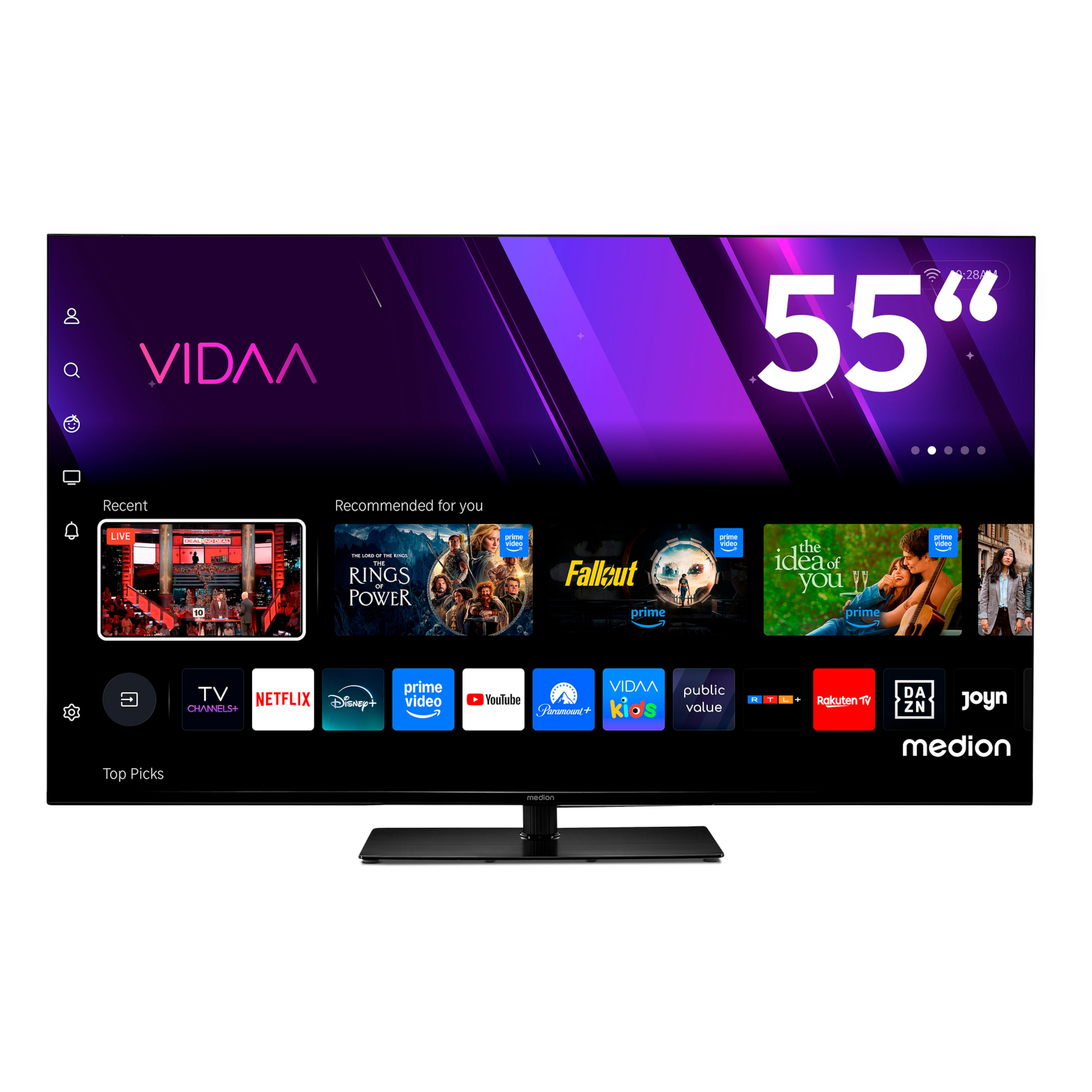 MEDION 55 Zoll 4K Ultra HD Smart-TV MD 855300 (VIDAA, Dolby Vision, Atmos)