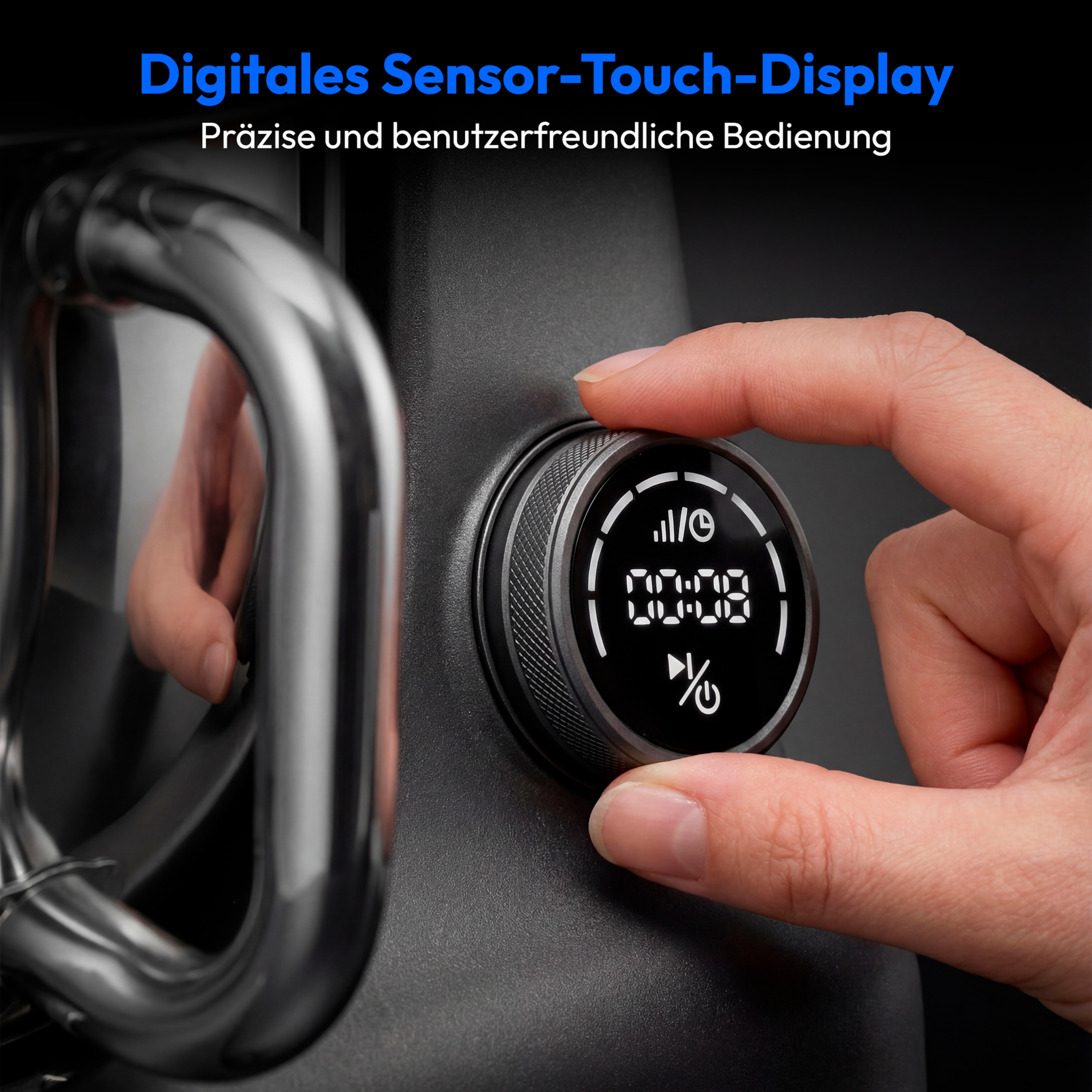 MEDION® LIFE Digitale Küchenmaschine MD12600 titan, 800 W Gleichstrommotor, Energiesparend, Ultraleise, Digitales Sensor-Touch-Display, 4,6 L Edelstahlschüssel, Inkl. Fleischwolf