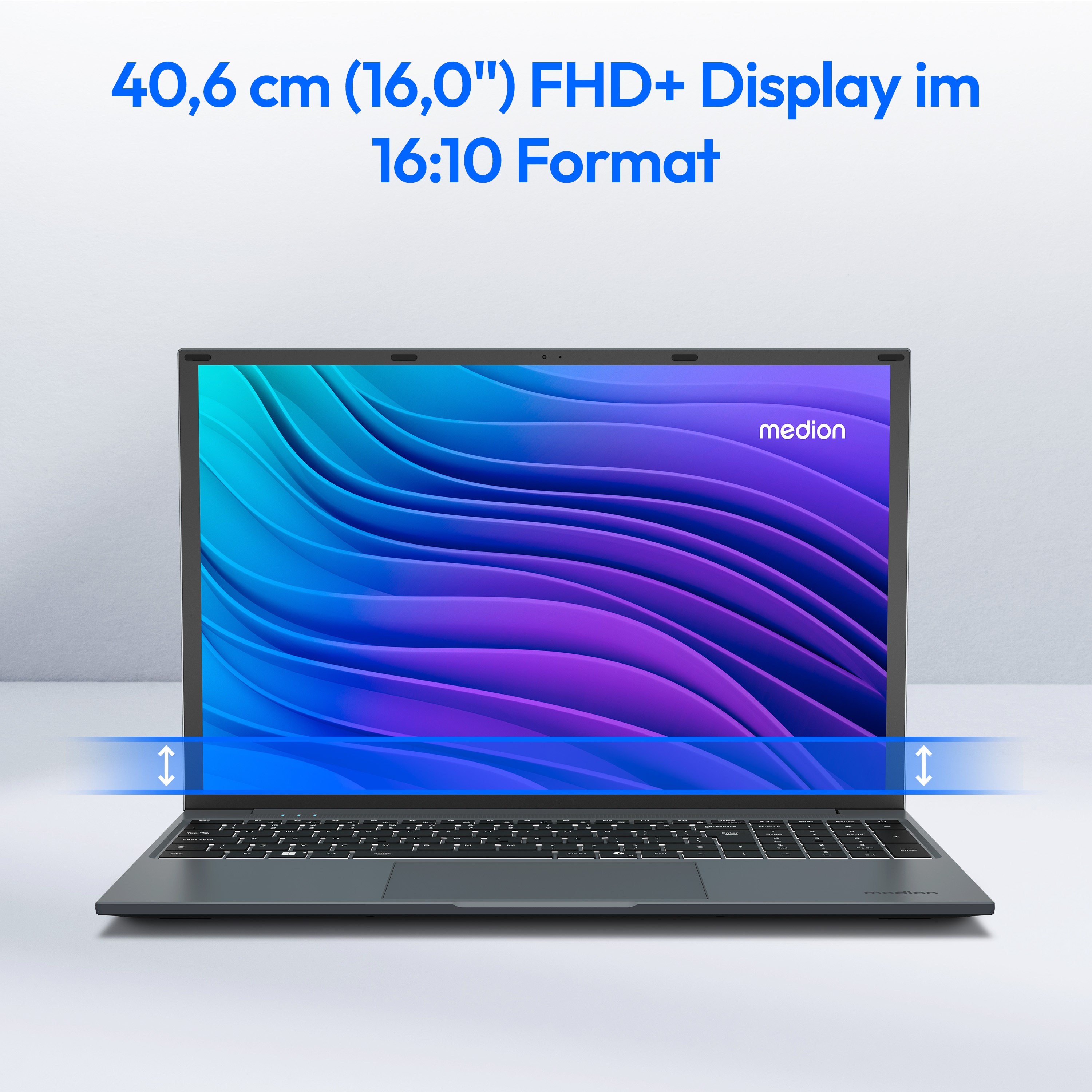 MEDION E16443 Laptop, Intel® Core™ i5-13420H, Windows&nbsp;11&nbsp;Home, 40,6 cm (16,0'') FHD+ Display, Intel® UHD Grafik, 1 TB SSD, 16 GB RAM