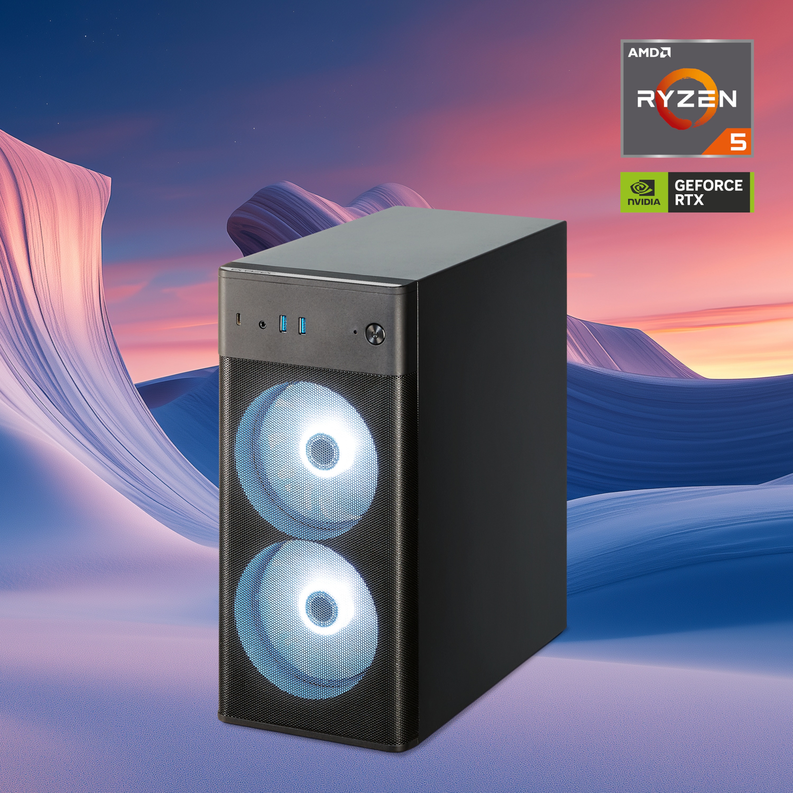 MEDION® ERAZER Recon E45 Core Gaming PC, AMD Ryzen™ 5 5500, Windows 11 Home, NVIDIA® GeForce RTX™ 3050, 1 TB SSD, 16 GB RAM