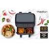 MEDION® LIFE® P20 XXL Twin Doppelzonen-Heißluftfritteuse MD 11760, 100 Rezepte in der Life+ App, 2 separate Garzonen, 9 Automatikprogramme, 8,7 L Gesamt-Nutzinhalt, 2.600 Watt, Temperatur einstellbar bis 200 °C