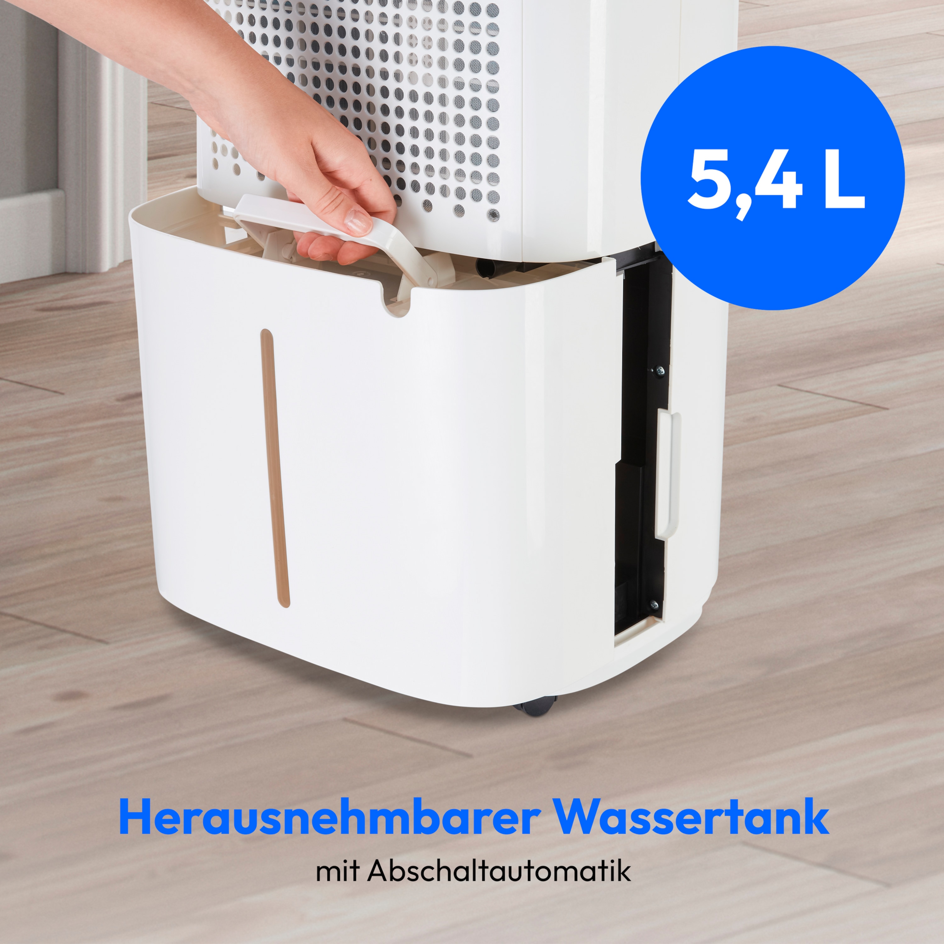 MEDION® Luftentfeuchter DH20 (MD12048), Entfeuchtungsleistung 20L/Tag, Volumen Wassertank 5,4L, 3 Modi, 2 Geschwindigkeitsstufen, Touch-Bedienung