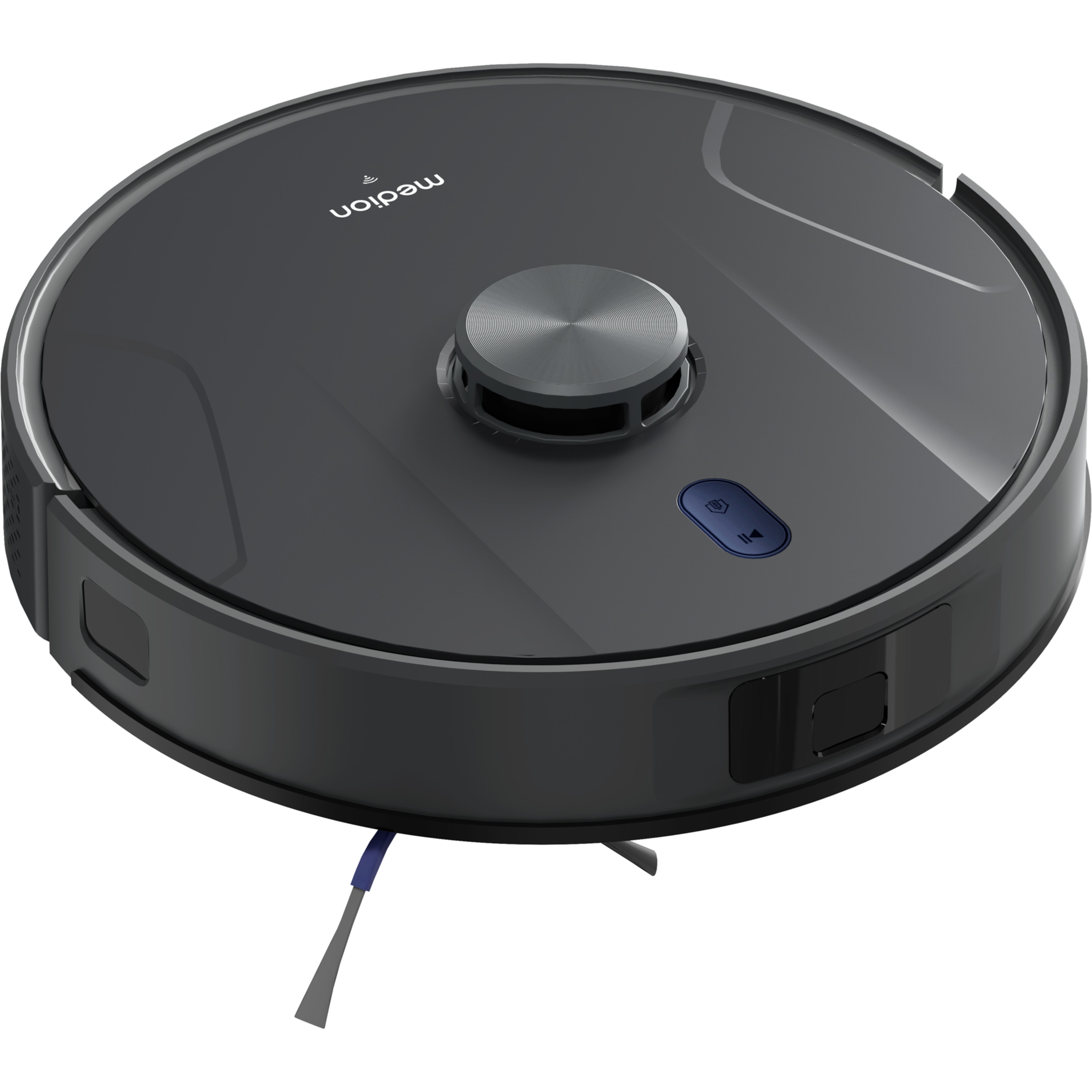 MEDION® Saugroboter mit 2-in-1 Absaugstation X51 SW+, Wischfunktion, rotierende Wischmopps, Lasernavigation, Hinderniserkennung durch Kreuzlinienlaser, starke 10.000 Pa Saugkraft, präzise Kartenerstellung