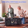 MEDION® LIFE P66538 Retro-Boombox schwarz, DAB+/PLL-UKW Radio, Bluetooth® 5.3 für das Abspielen von Smartphone & Co, CD-Player, Kassettendeck, X-Bass Funktion, 2 x 10 W RMS