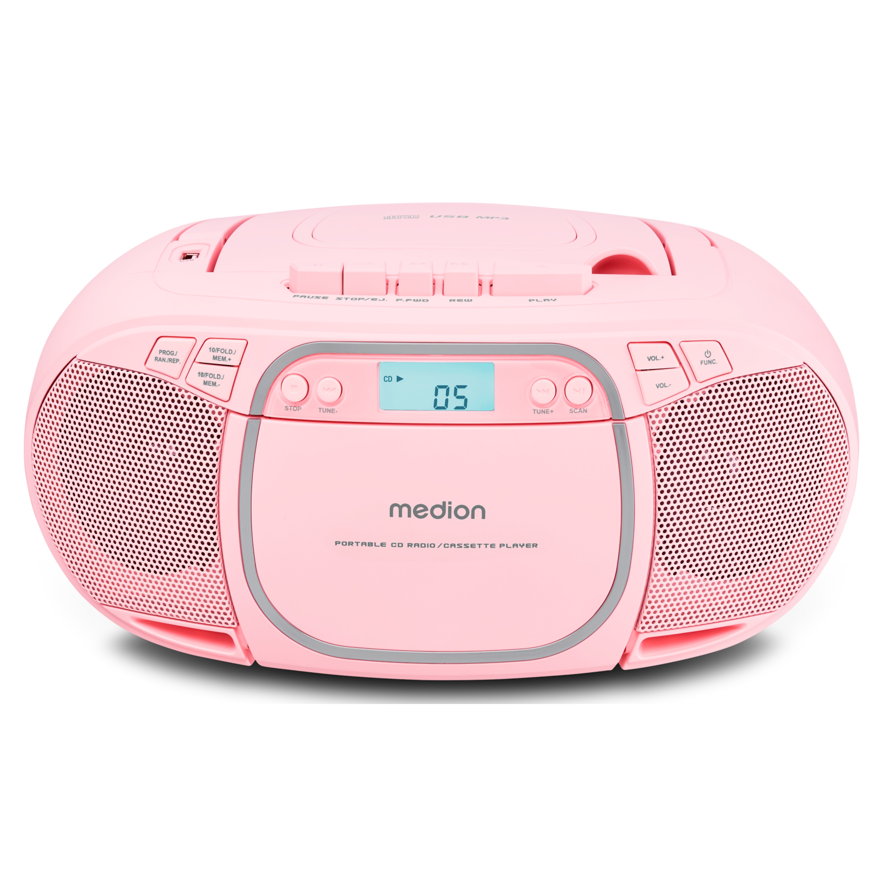 MEDION® LIFE® E66476 CD-/MP3-/Kassettenspieler rosa | MEDION.DE 