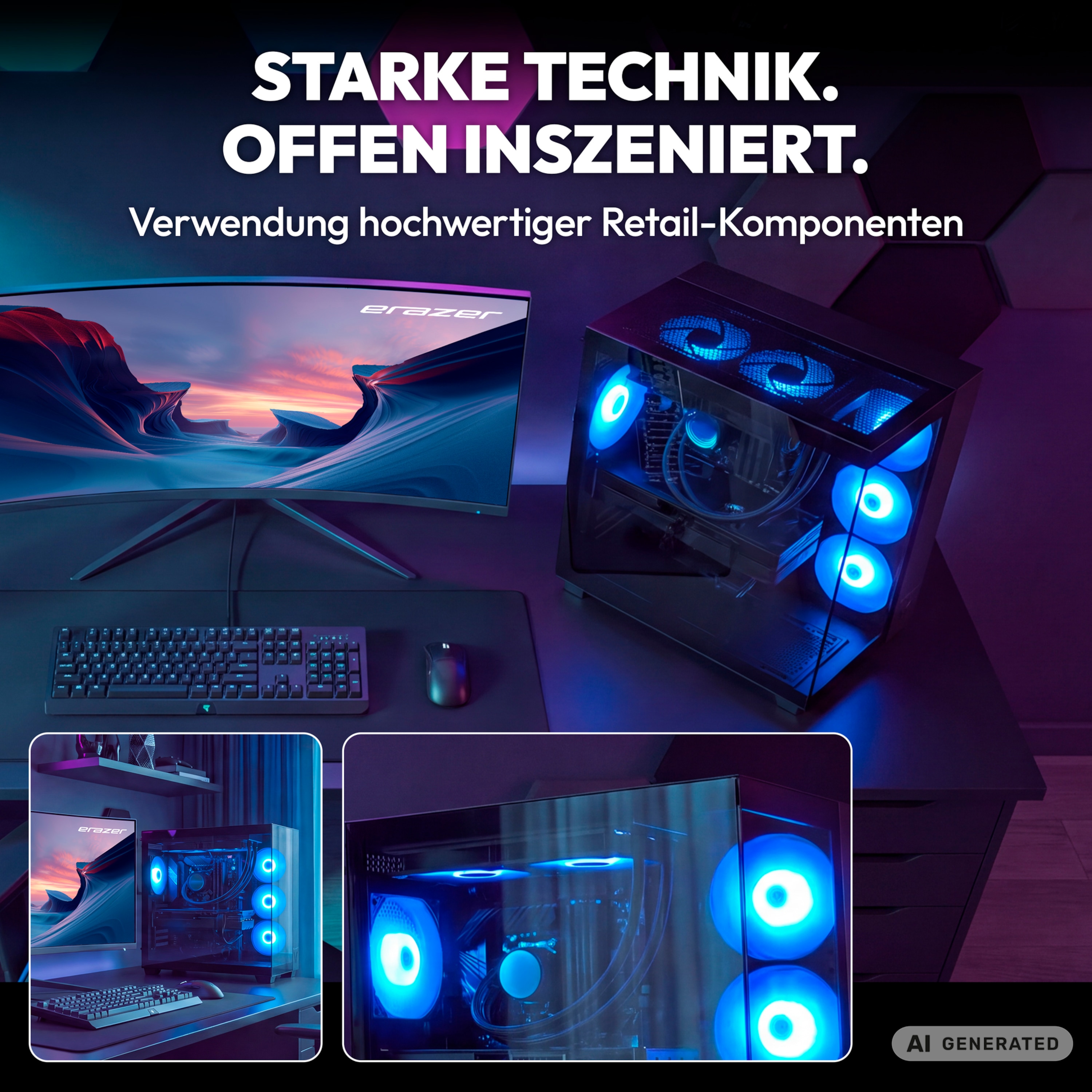 MEDION® ERAZER Tank X15 High-End Gaming PC, AMD Ryzen™ 7 7800X3D, Windows 11 Home, NVIDIA® GeForce RTX™ 5070, 2 TB SSD, 32 GB RAM