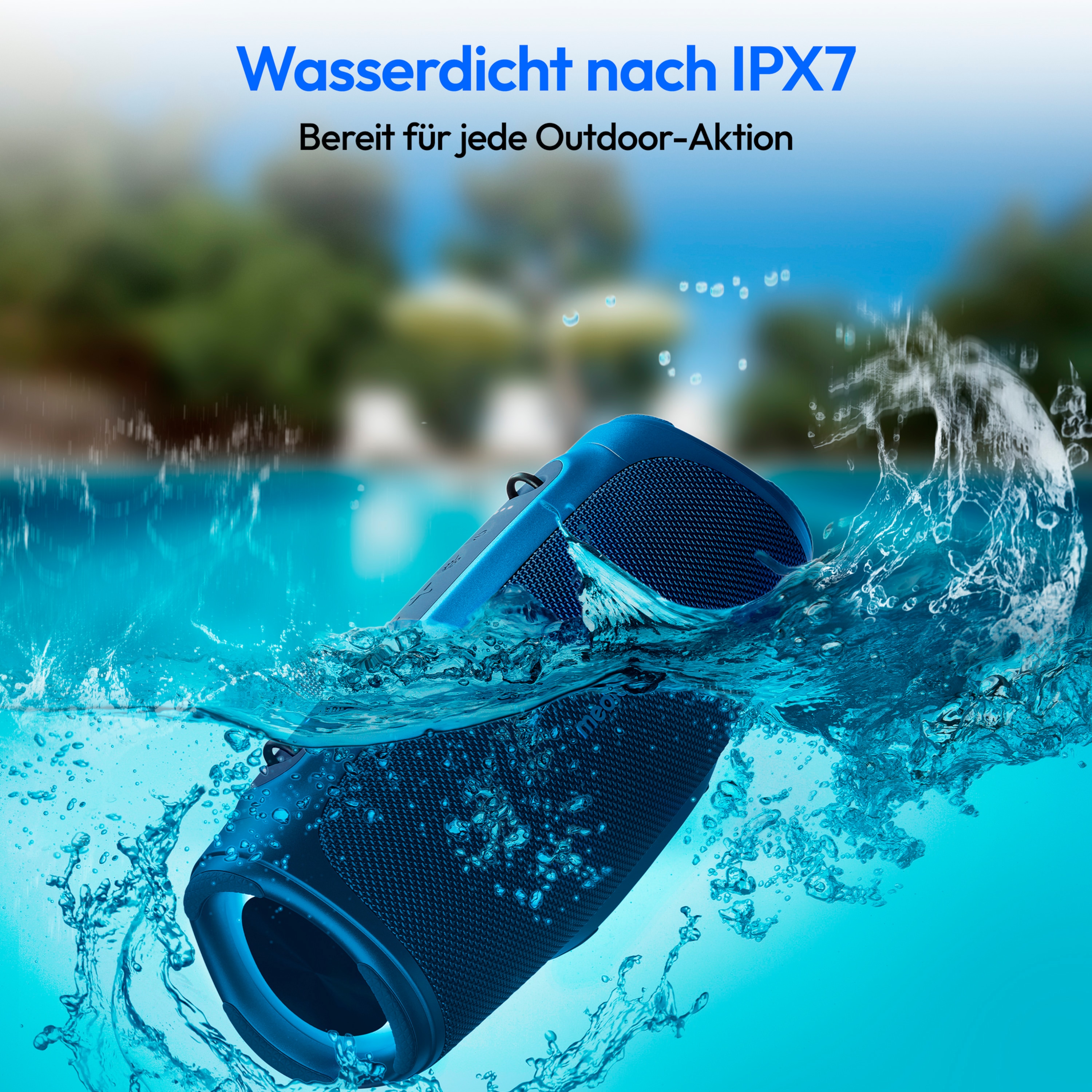 MEDION® LIFE® P61746 Tragbarer Bluetooth® Lautsprecher M, Dual Illuminated (RGB-Lichteffekte), Bluetooth® 5.3, integrierter Akku mit bis zu 42 Stunden Laufzeit, robustes & mobiles Design, 2 x 15 W RMS