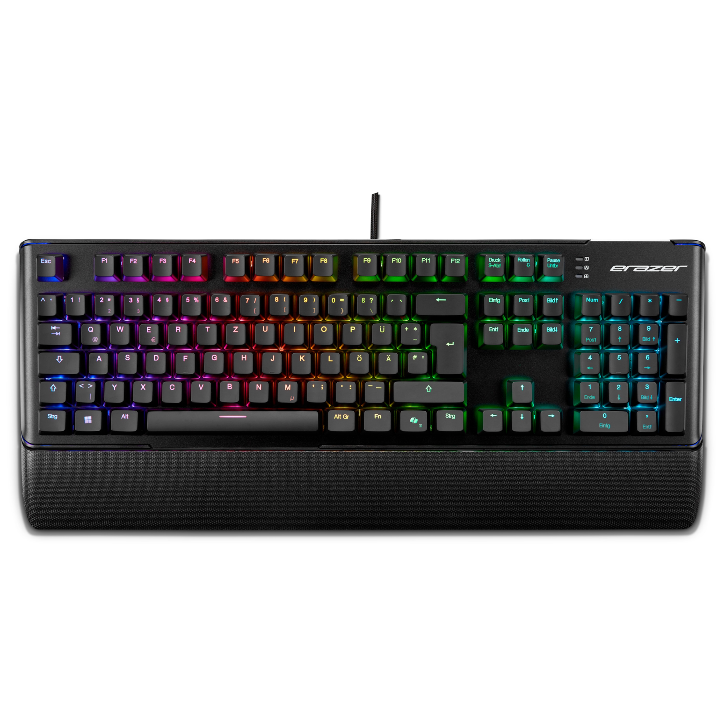 MEDION® ERAZER Supporter X20 mechanische Gaming Tastatur, extrem langlebige CHERRY MX RGB Red Switches, austauschbare Schalter und Tastenkappen, 100% Anti-Ghosting, RGB-Hintergrundbeleuchtung, hochwertige Oberfläche