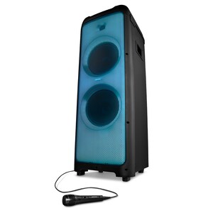 MEDION® LIFE® X61200 Partylautsprecher, Bluetooth®-Soundsystem, LED-Frontpanel mit spektakulärer & mehrfarbiger Lichtshow, 16 Performance Pads für Licht & Sound, 2 x 80 W RMS