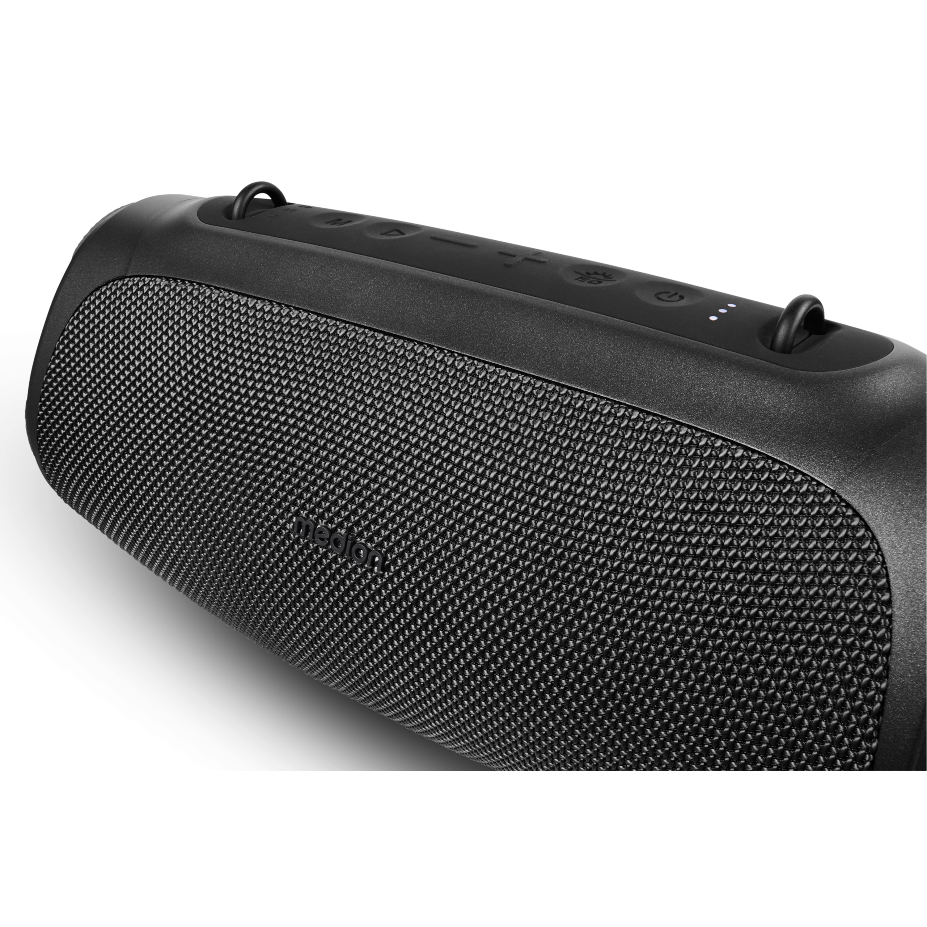 MEDION® LIFE® P61746 Tragbarer Bluetooth® Lautsprecher M, Dual Illuminated (RGB-Lichteffekte), Bluetooth® 5.3, integrierter Akku mit bis zu 42 Stunden Laufzeit, robustes & mobiles Design, 2 x 15 W RMS