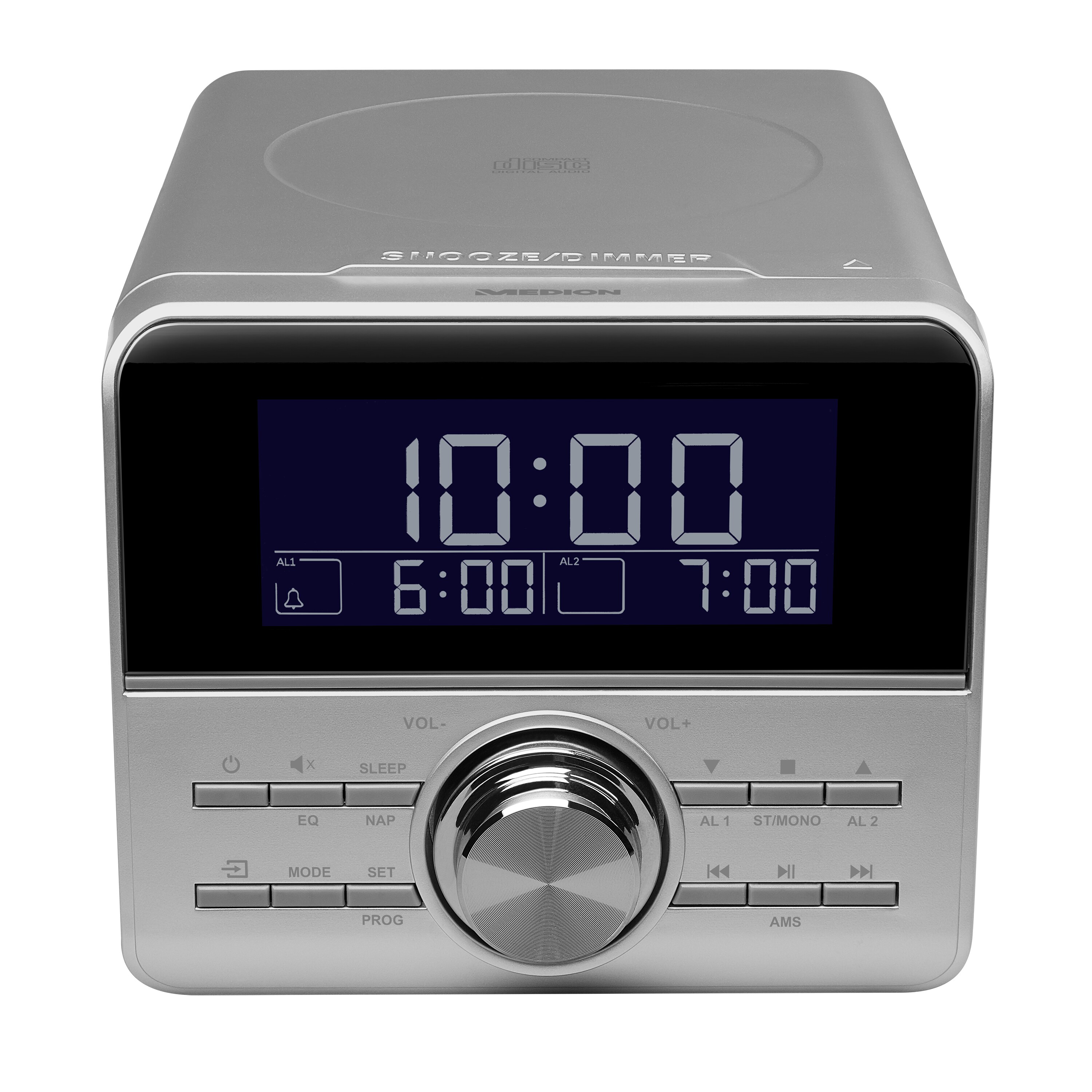 MEDION® LIFE® E66428 CDUhrenradio, negatives LCDisplay, CD Player, PLLUKW Radio, 2 x 1,5 W