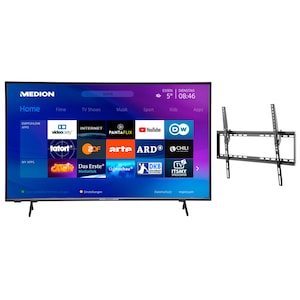 MEDION® LIFE® X15850 146,1 cm (58'') Ultra HD Smart-TV  & GOOBAY Basic TILT (L) Wandhalterung - ARTIKELSET