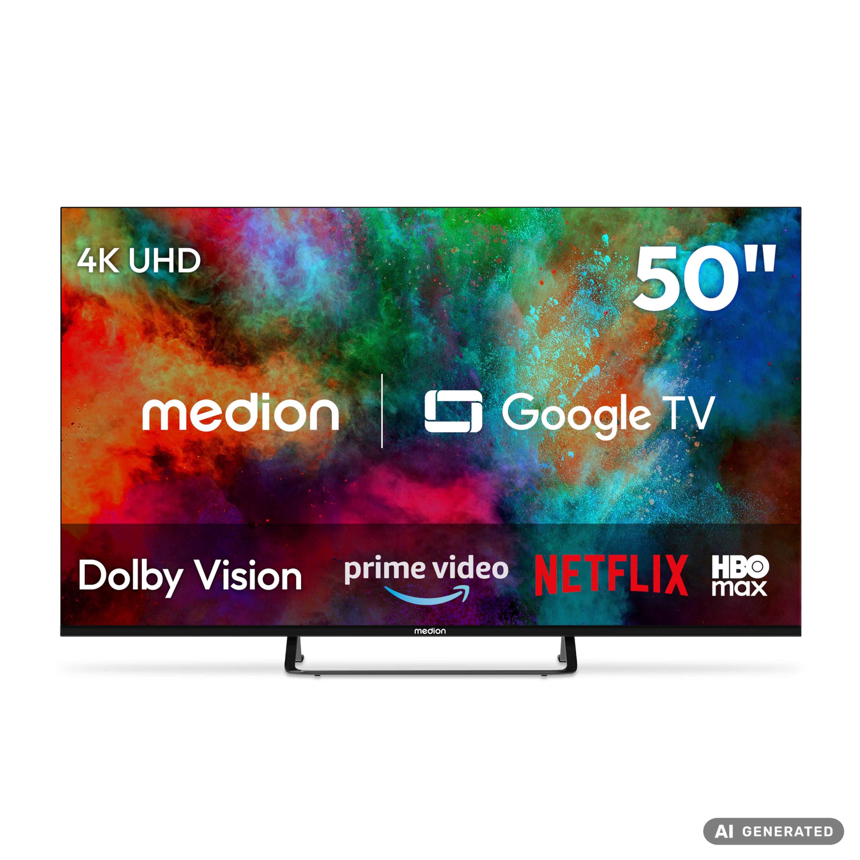 MEDION® LIFE MD 850401 Google TV™ (2026), 125,7 cm (50'') Ultra HD Display, HDR (High Dynamic Range), Dolby Vision®, MEMC, Bluetooth®, PVR ready, Netflix, Prime Video, Disney+, App Store