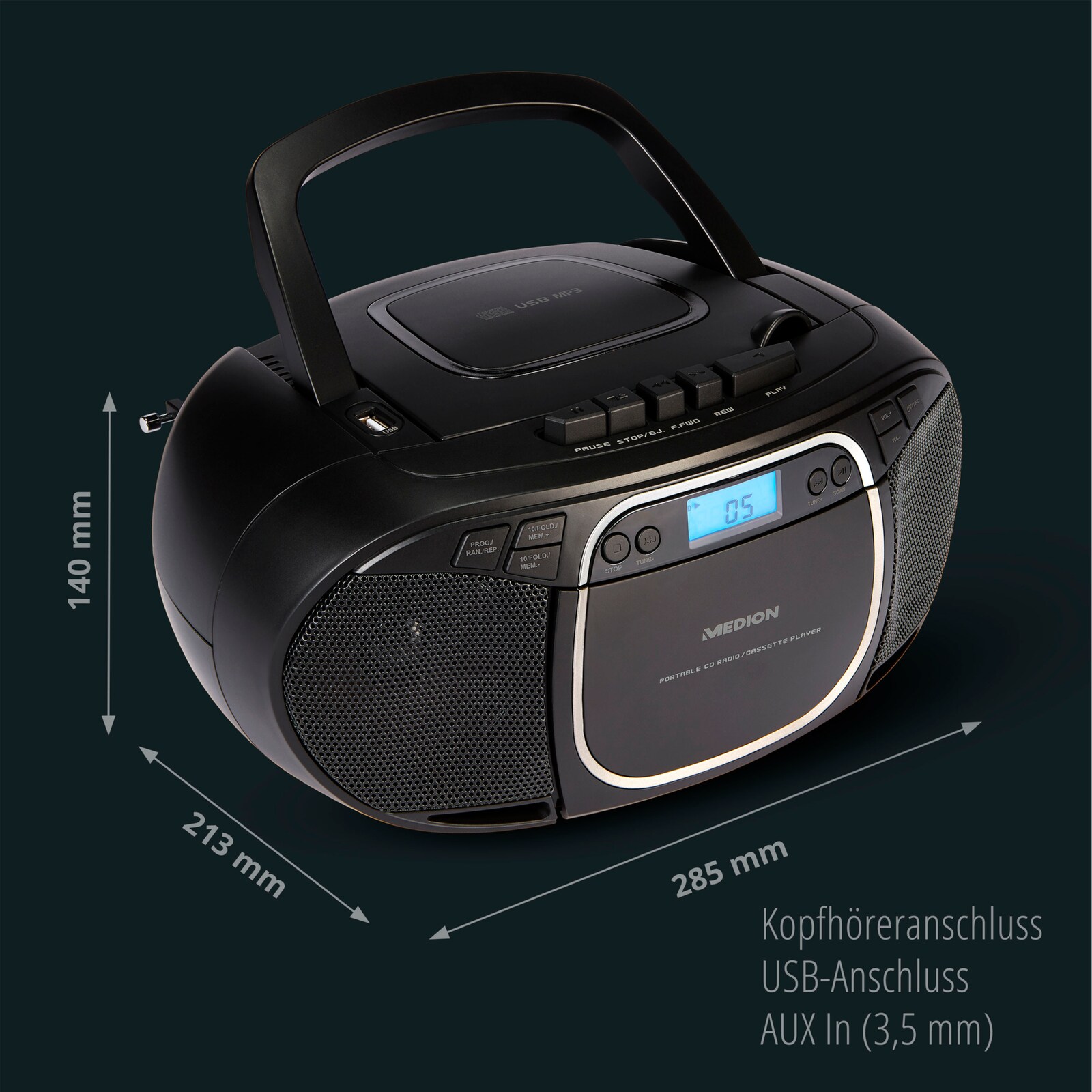 MEDION® LIFE® E66476 CD-/MP3-/Kassettenspieler | MEDION.DE