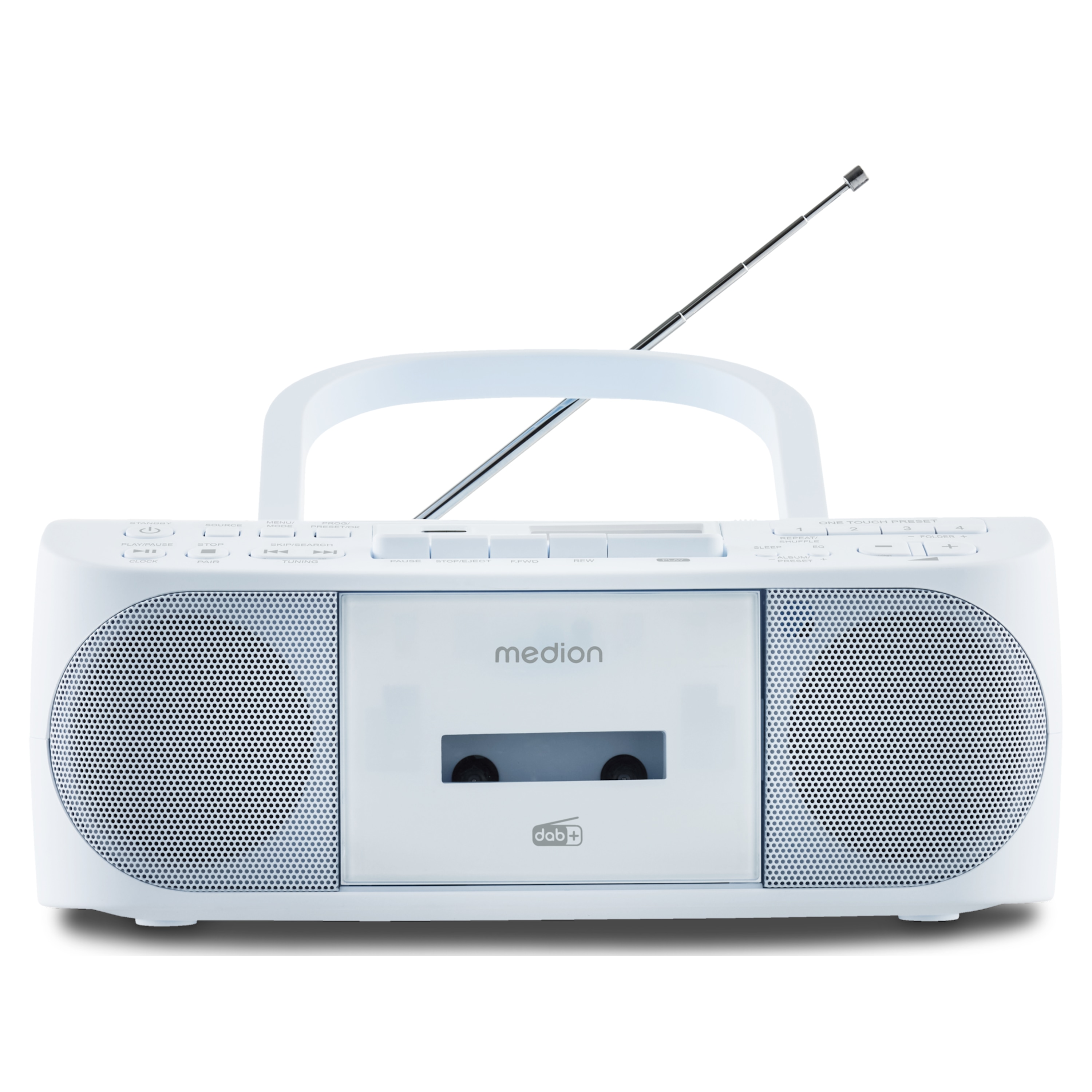 MEDION® LIFE® DRX-1 Plus, DAB+/PLL-UKW-Stereo Radio, Bluetooth® 5.4, CD-Kassetten-Radio mit MP3-Wiedergabe, USB Anschluss, CD-R/RW kompatibel, AUX-In, 2 x 3 W RMS