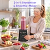 MEDION® LIFE® Standmixer MD 100105, 900 Watt (neue GS Norm), 1,75 Liter Glasbehälter, 4 Automatikprogramme, LED-Display, stufenlose Geschwindigkeitsregelung, To-go-Flasche