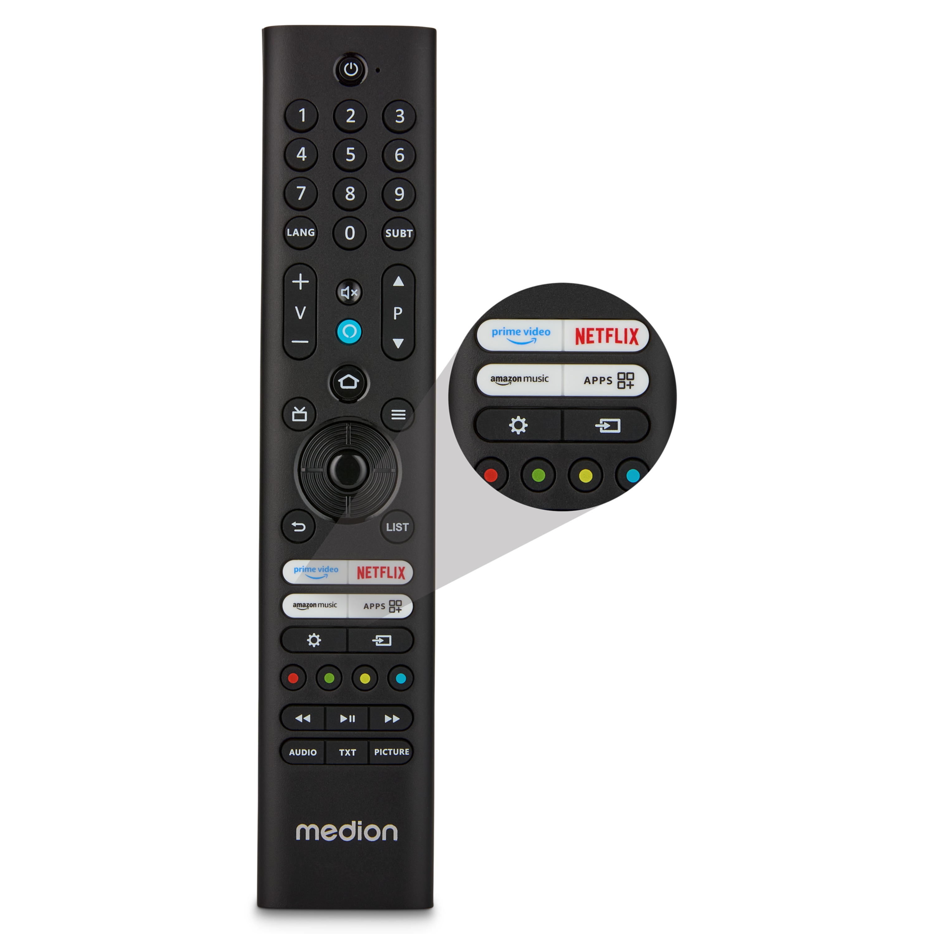 MEDION® LIFE MD 850500 Fire TV, 125,7 cm (50'') Ultra HD Display, HDR, Dolby Vision®, MEMC, Netflix, Amazon Prime Video, Bluetooth®, DTS X, DTS Virtual X, Dolby Atmos®, HD Triple Tuner, CI+ Schnittstelle