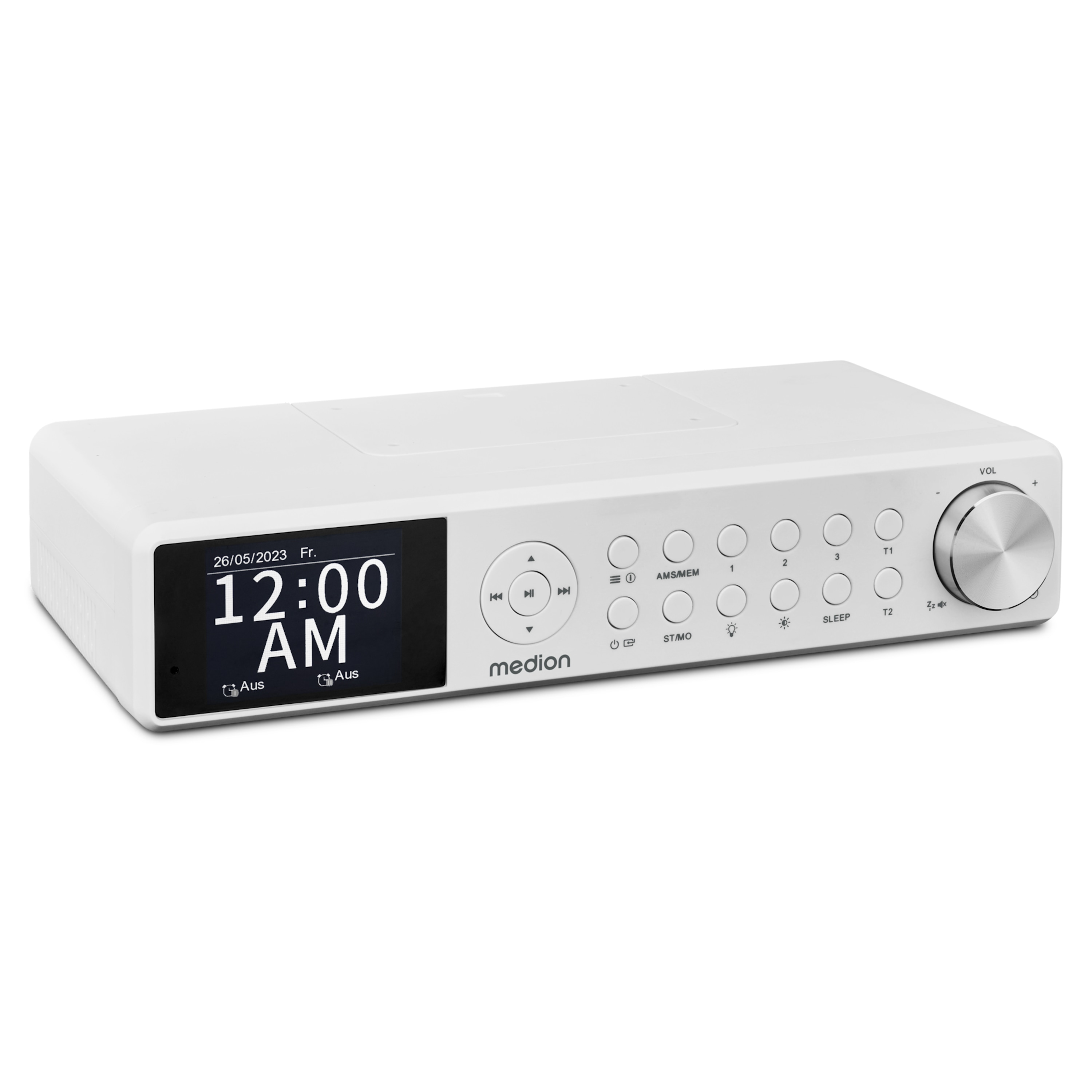 MEDION® LIFE® P66750 DAB+ Premium Küchenradio, 6,1 cm (2,4'') TFT-Farbdisplay, DAB+/PLL-UKW Radio, Bluetooth® 5.0, LED-Beleuchtung, 2 x 3 W RMS