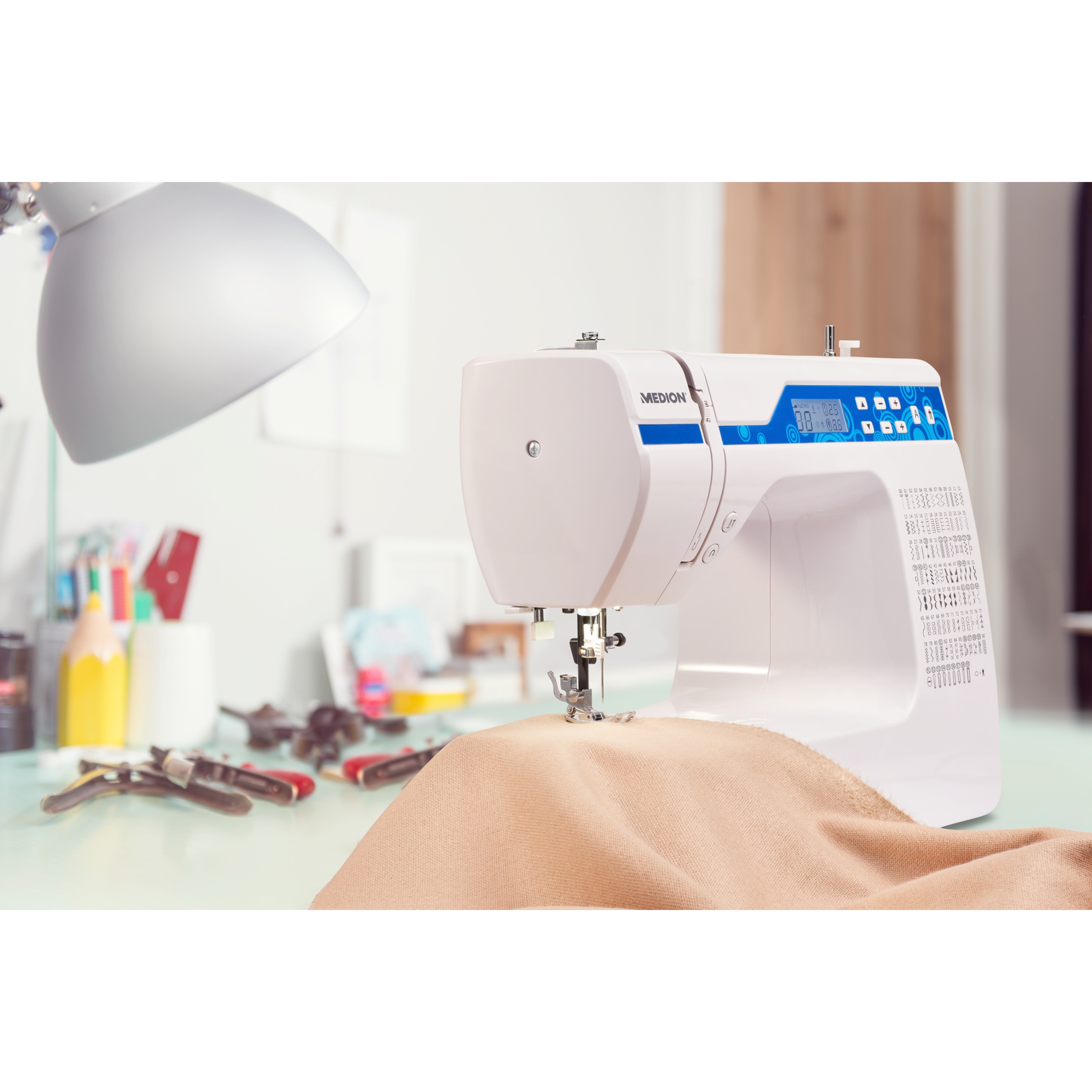 Machine à Coudre MEDION MD 17329 - 60 Points - Éclairage LED - Neuve