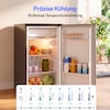 MEDION® LIFE Kühlschrank mit Eiswürfelfach MD 370033 Anthrazit, 90 L Gesamt-Nutzinhalt (Kühlteil 80 L & Eiswürfelfach 10 L), wechselbarer Türanschlag, geringer Geräuschpegel