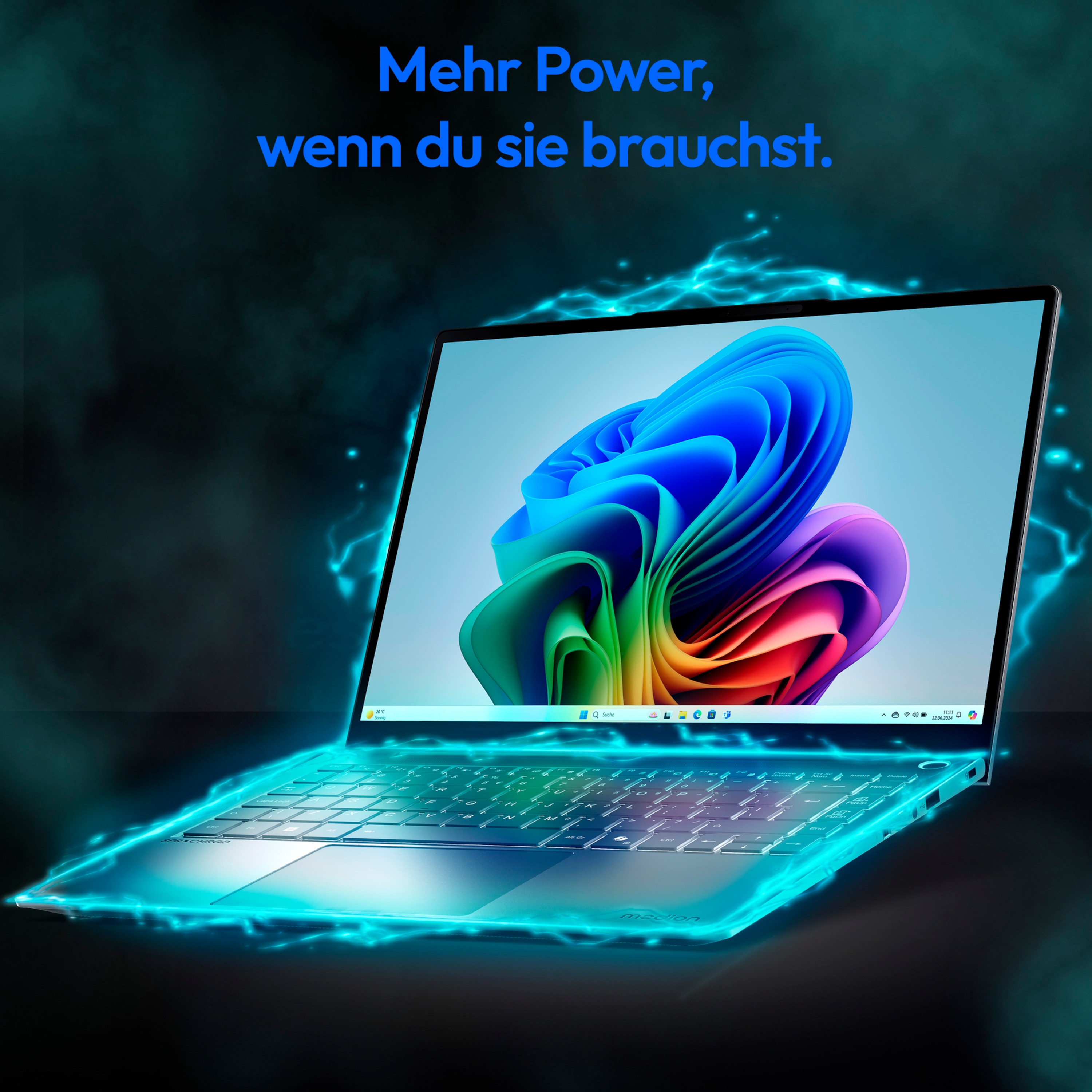 MEDION® SPRCHRGD 14 S2; Copilot+ PC, Intel® Core™ Ultra 7 258V , Windows 11 Home, 35,56 cm (14“) 2,8K Display, 1 TB SSD, 32 GB RAM