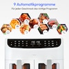 MEDION® LIFE® P20 XXL Twin Doppelzonen-Heißluftfritteuse MD 11760, 100 Rezepte in der Life+ App, 2 separate Garzonen, 9 Automatikprogramme, 8,7 L Gesamt-Nutzinhalt, 2.600 Watt, Temperatur einstellbar bis 200 °C