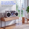 MEDION® LIFE P66538 Retro-Boombox silber, DAB+/PLL-UKW Radio, Bluetooth® 5.3 für das Abspielen von Smartphone & Co, CD-Player, Kassettendeck, X-Bass Funktion, 2 x 10 W RMS
