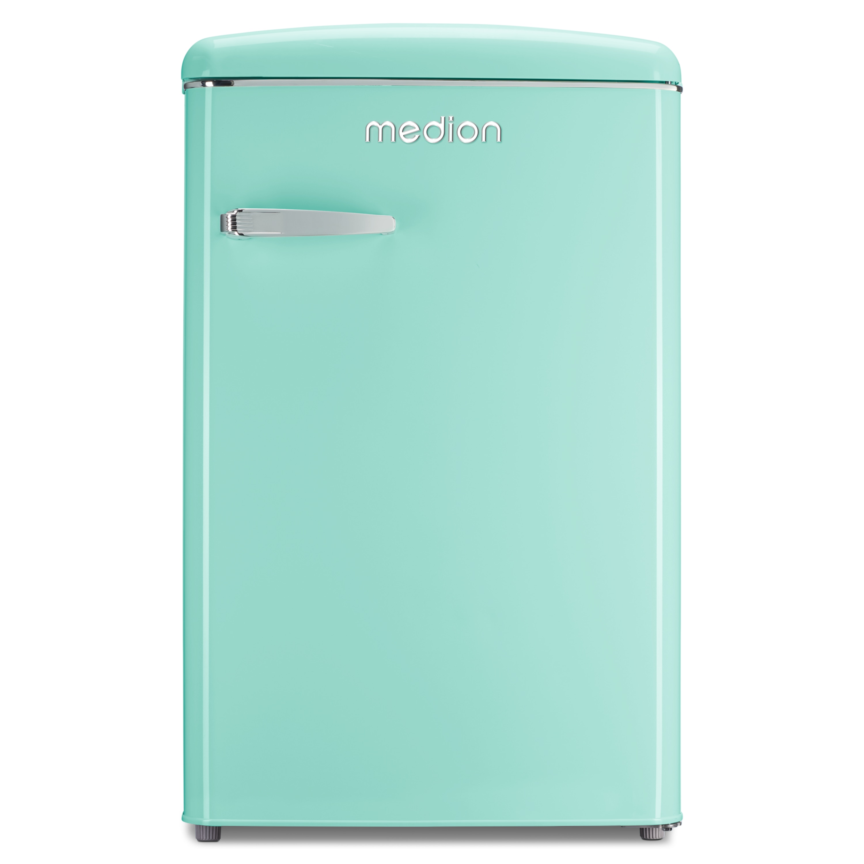 MEDION® LIFE® Retro Kühlschrank mit Gefrierfach MD37790, 108 L Gesamtnutzinhalt, 37 dB, höhenverstellbare Füße, Energieeffiziensklasse D