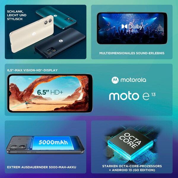 MOTOROLA moto e13 64 GB, Aurora Green