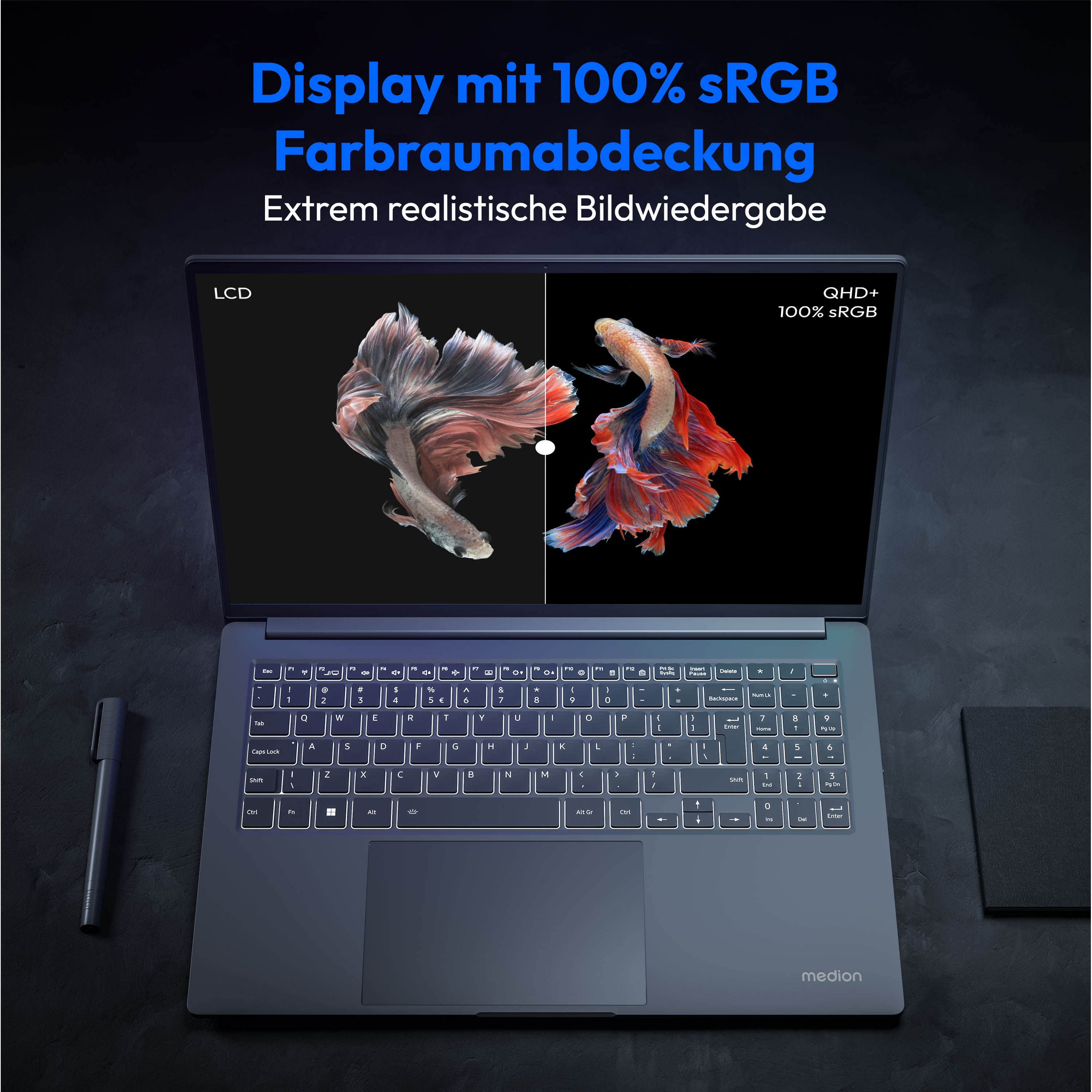 MEDION MEDION P10 Laptop, Intel® Core™ i7-13620H, Windows&nbsp;11&nbsp;Home, 40,6 cm (16,0'') QHD+ Display, NVIDIA® GeForce RTX™ 3050, 1 TB SSD, 16 GB RAM