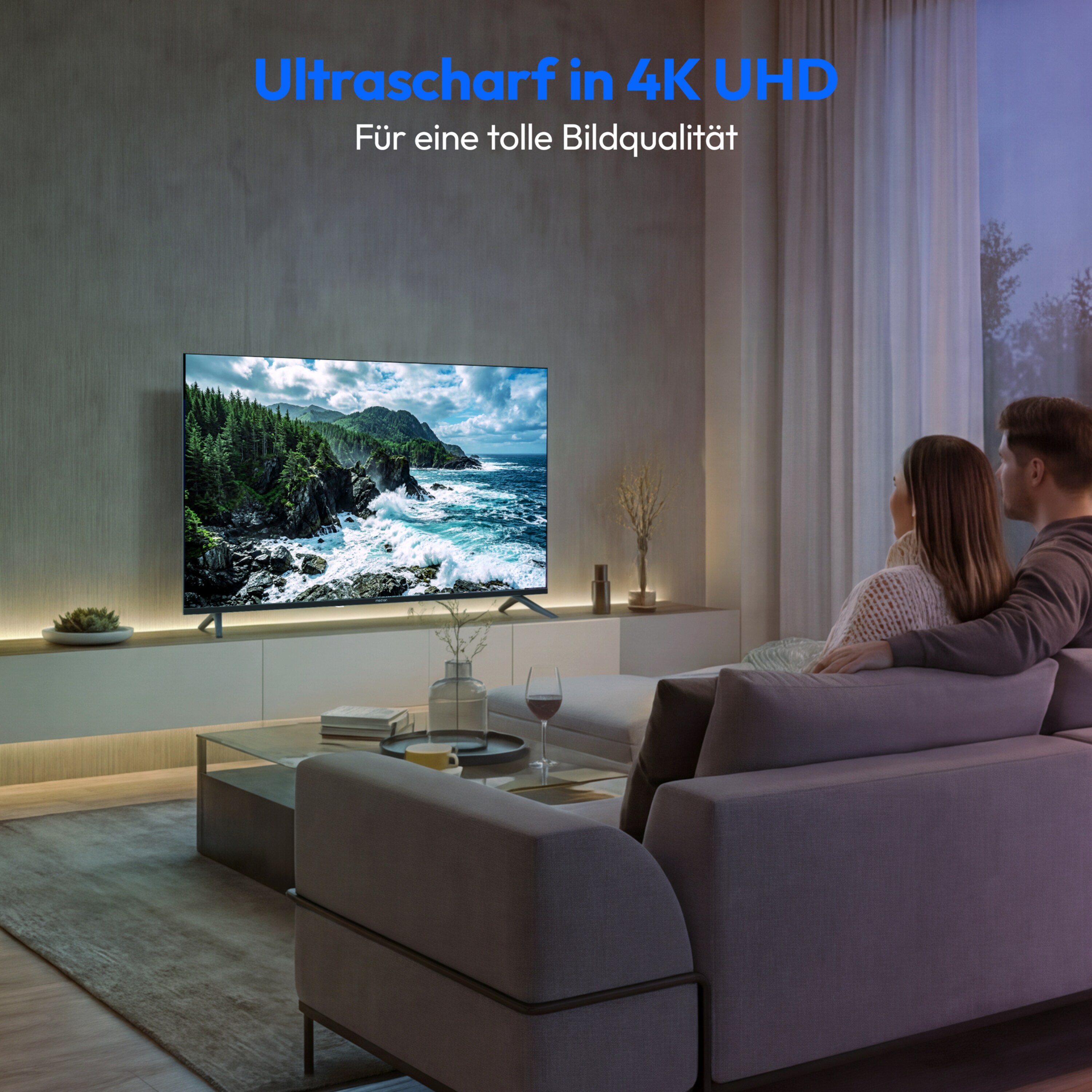 MEDION® LIFE MD 843201 Ultra HD Smart-TV - Modell 2026, 108 cm (43'') Ultra HD Display, HDR, PVR ready, HBO Max, MagentaTV, NETFLIX, Prime Video, Disney+, DAZN, Paramount+ App, VIDAA App Store, Bluetooth®, HD Triple Tuner, CI+ Schnittstelle